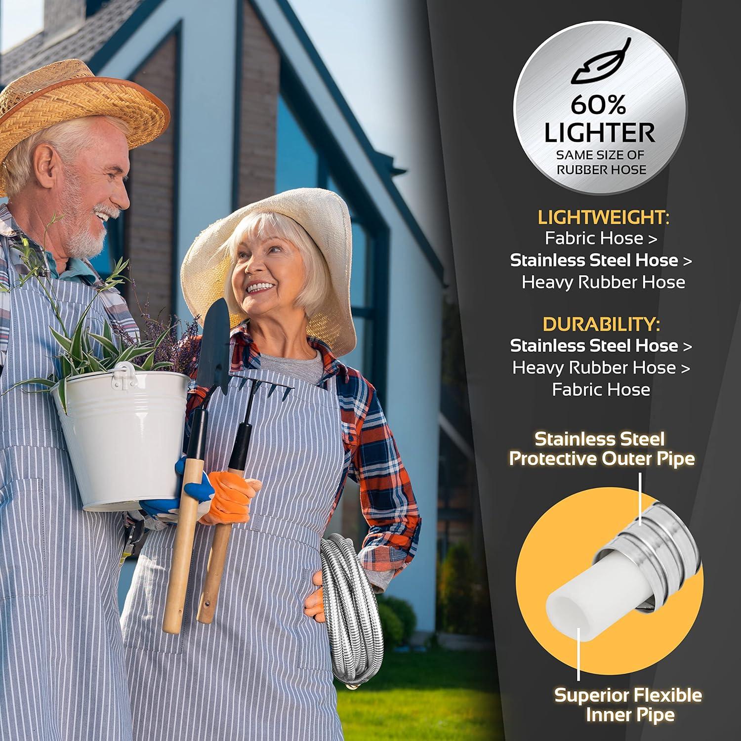 Manguera de Jardín 360Gadget 0.91m Acero Inoxidable Flexible