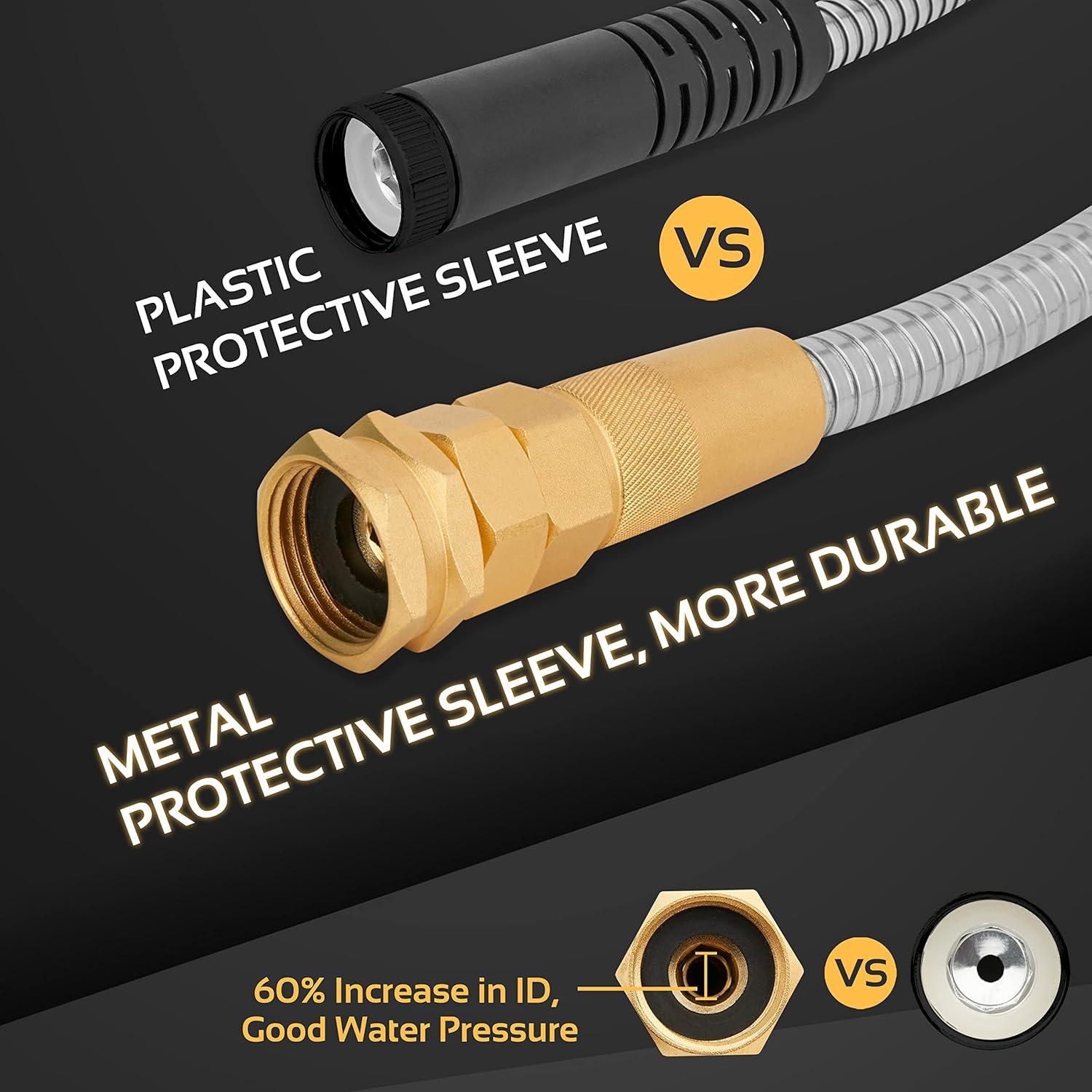 Manguera de Jardín 360Gadget 0.91m Acero Inoxidable Flexible