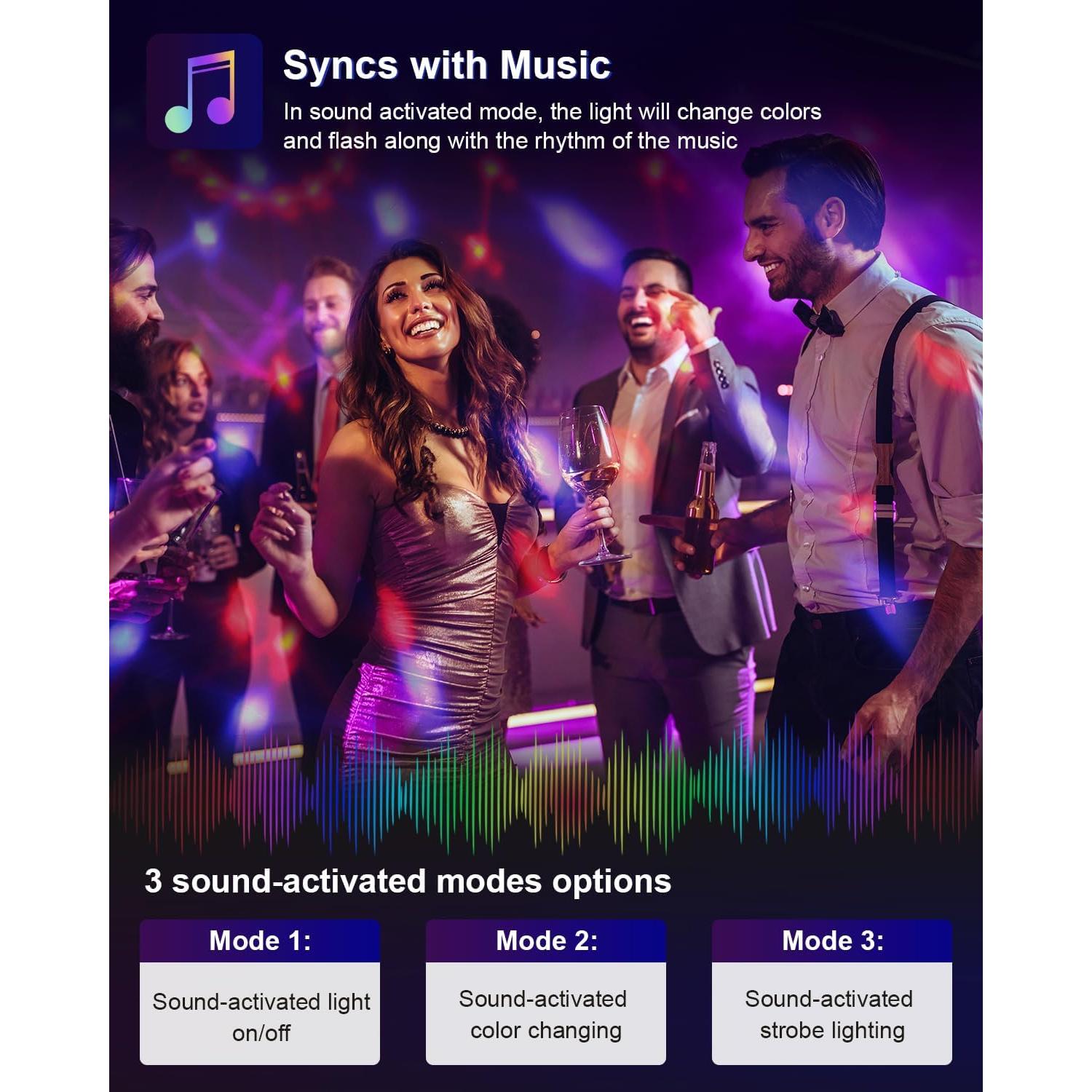 Luditek 3 Luces de Fiesta Activadas por Sonido con Control Remoto