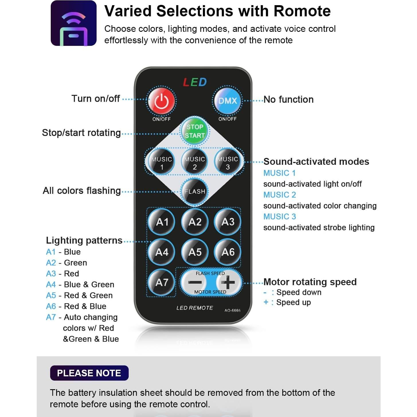 Luditek 3 Luces de Fiesta Activadas por Sonido con Control Remoto