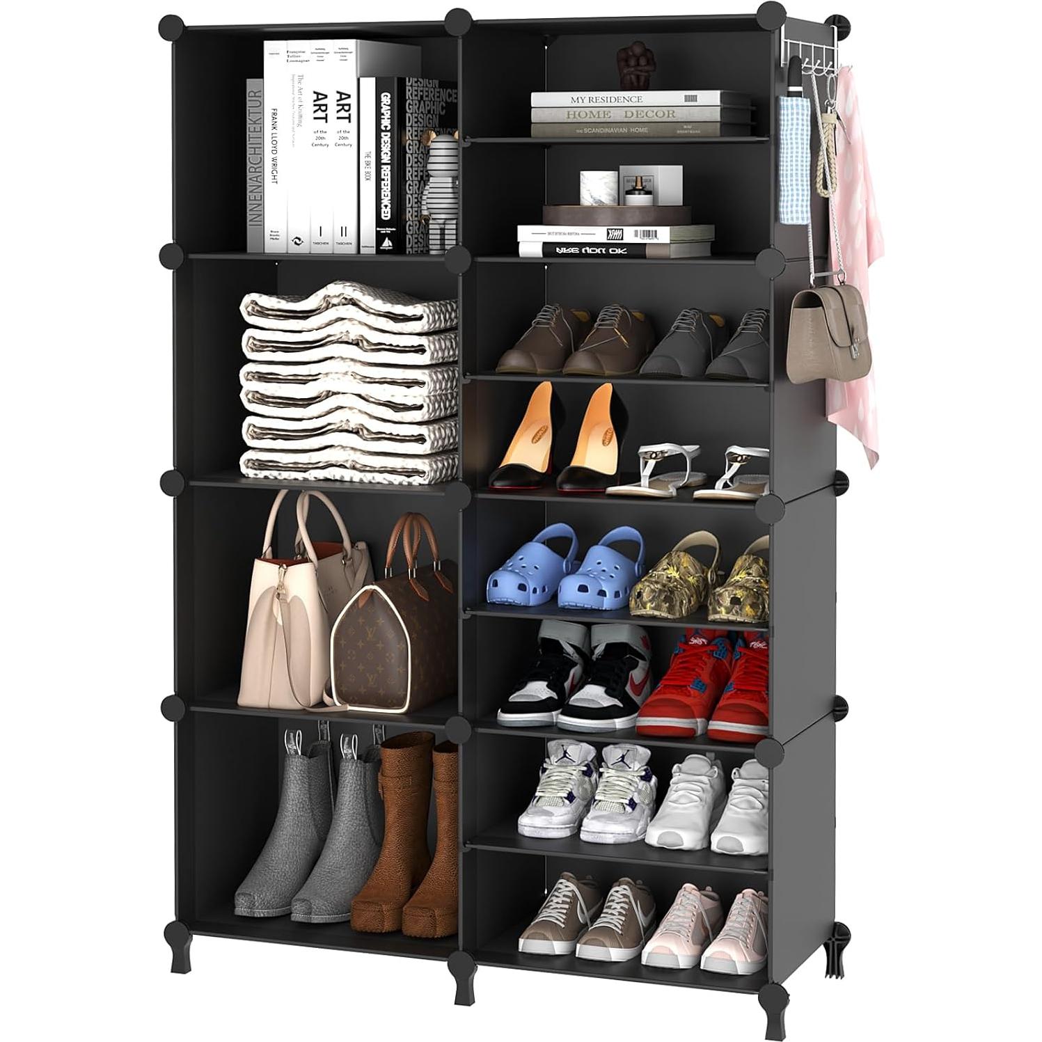 Organizador de Closet AWTATOS, 8 Cubos de Almacenamiento Negro