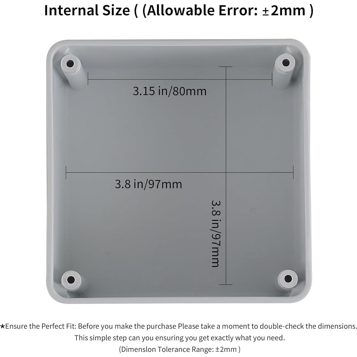 Paquete de 6 cajas de PVC IP65 para conexión eléctrica 10.16x10.16x7.62 cm