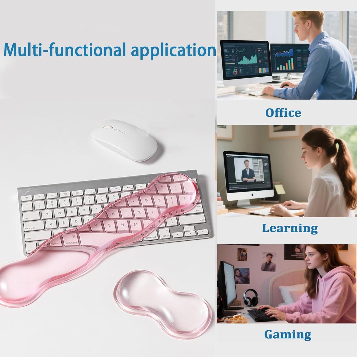 Reposamuñecas de Gel Ergonómico COPORISO Rosa para Teclado
