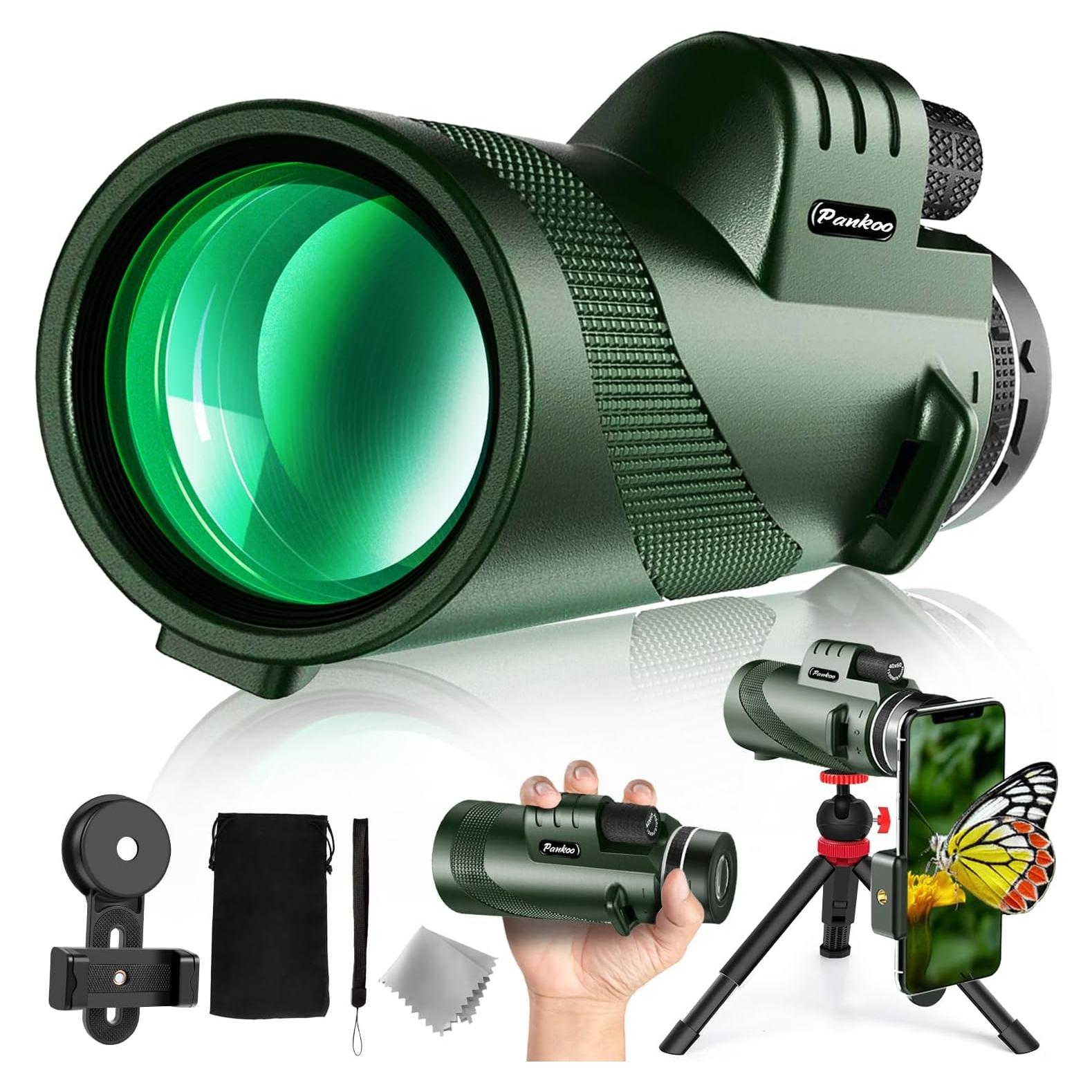 Monocular Pankoo 40X60 Alta Potencia con Adaptador y Trípode
