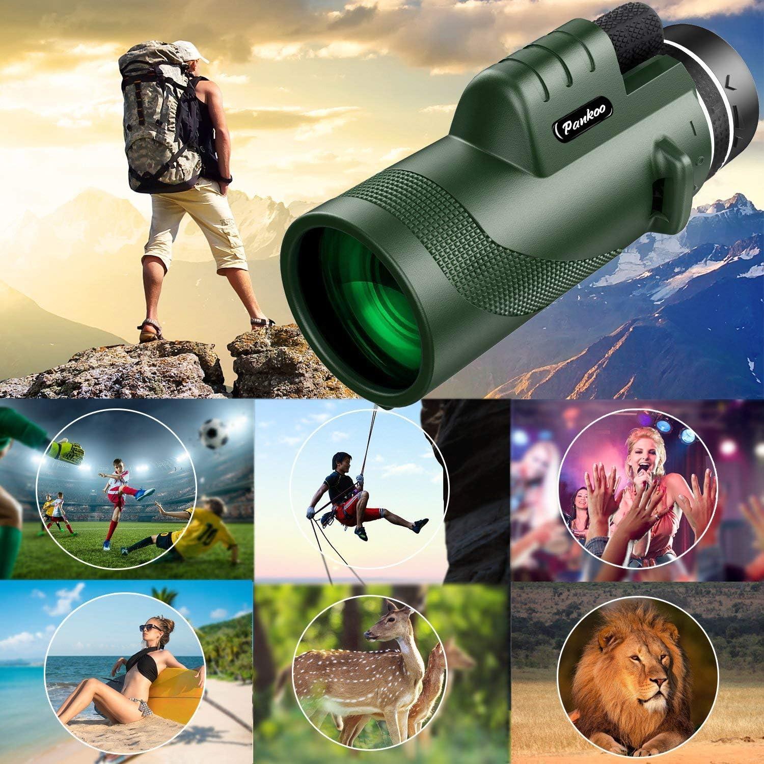 Monocular Pankoo 40X60 Alta Potencia con Adaptador y Trípode