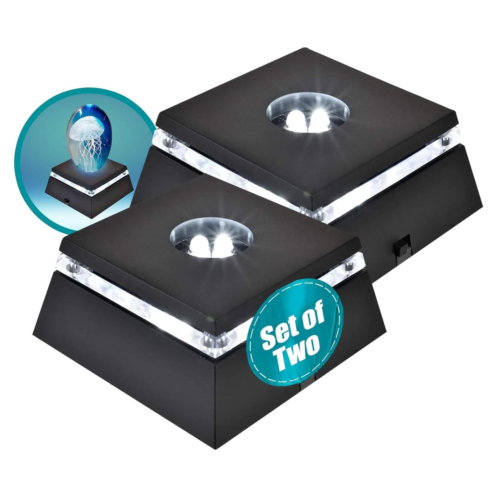 Base de Exhibición LED Asente - Paquete de 2 Luces Blancas 6.35cm