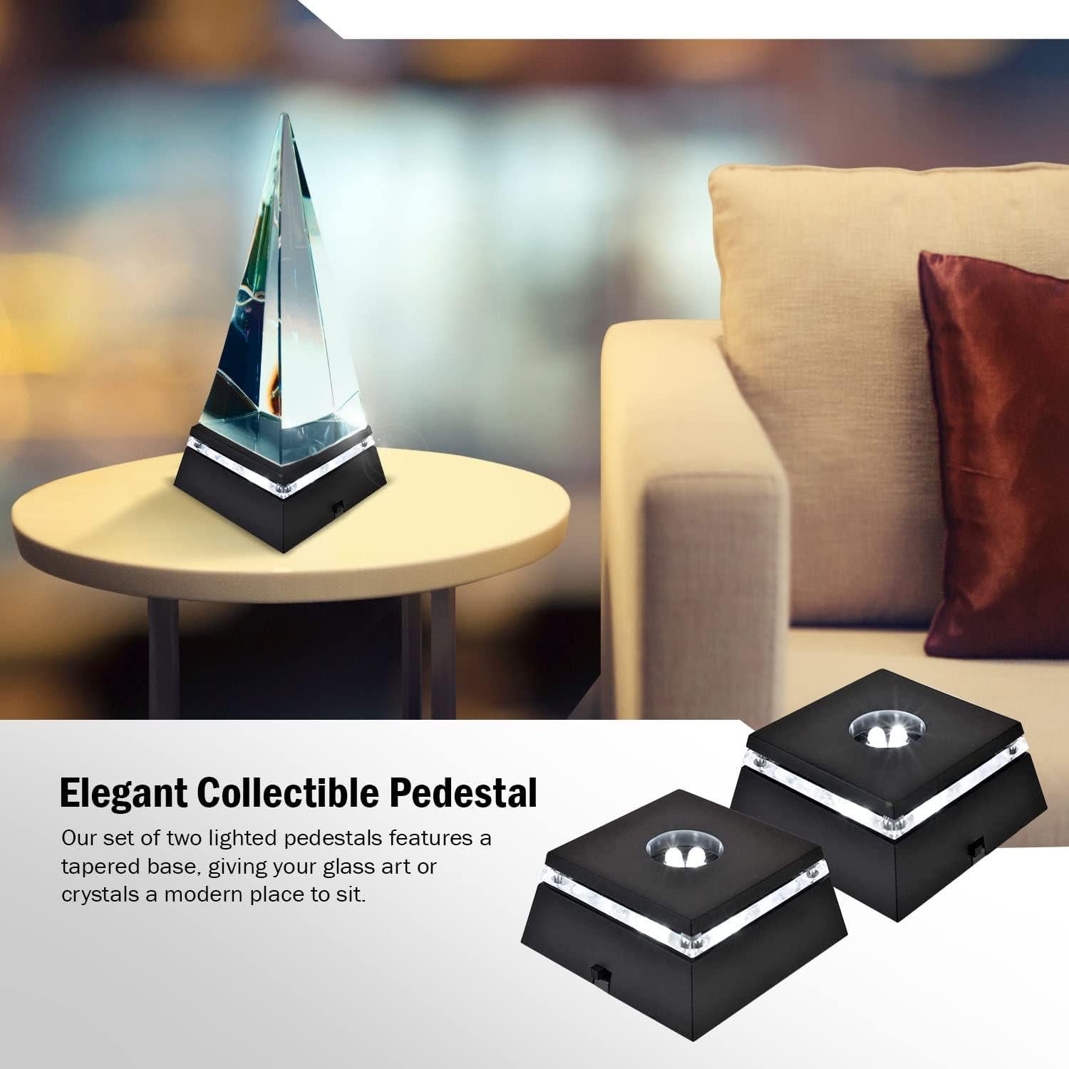 Base de Exhibición LED Asente - Paquete de 2 Luces Blancas 6.35cm