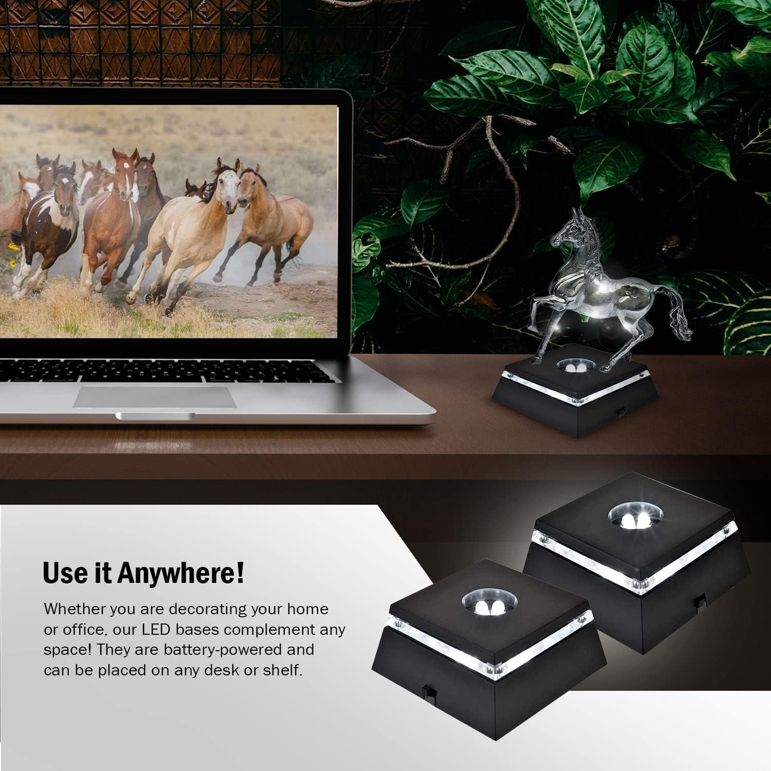 Base de Exhibición LED Asente - Paquete de 2 Luces Blancas 6.35cm