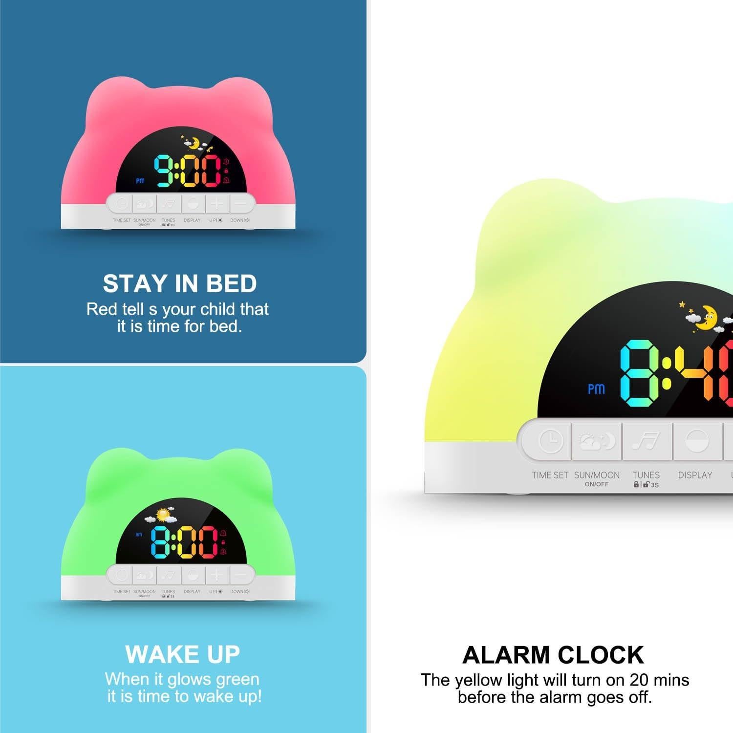 Reloj Despertador Digital Azyh para Niños con Luz y Música