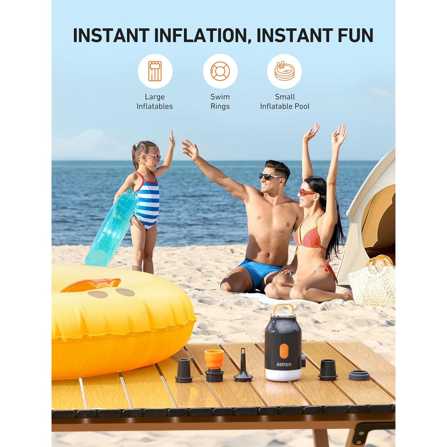 Bomba de Aire Mini AstroAI BC3MINI2 3000mAh Inflar y Desinflar