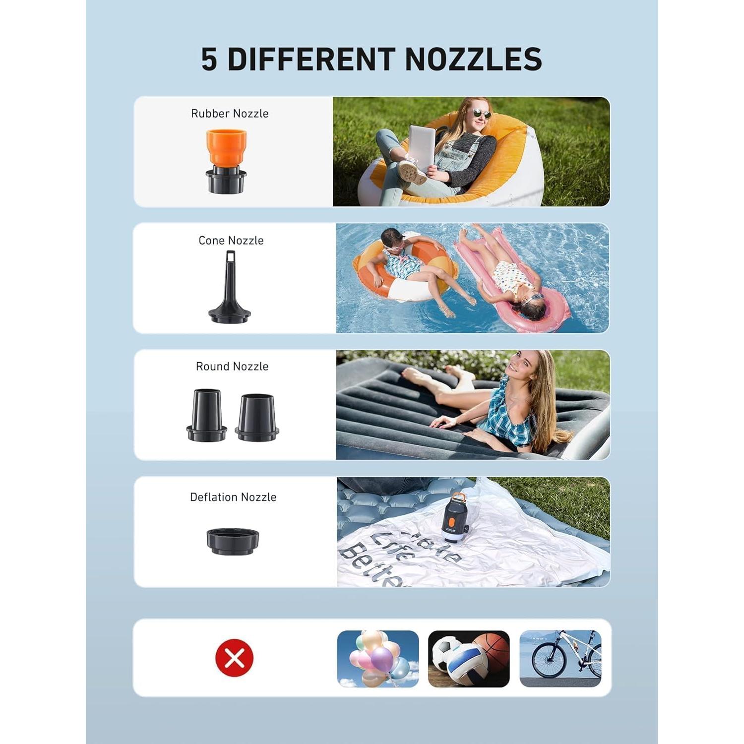 Bomba de Aire Mini AstroAI BC3MINI2 3000mAh Inflar y Desinflar