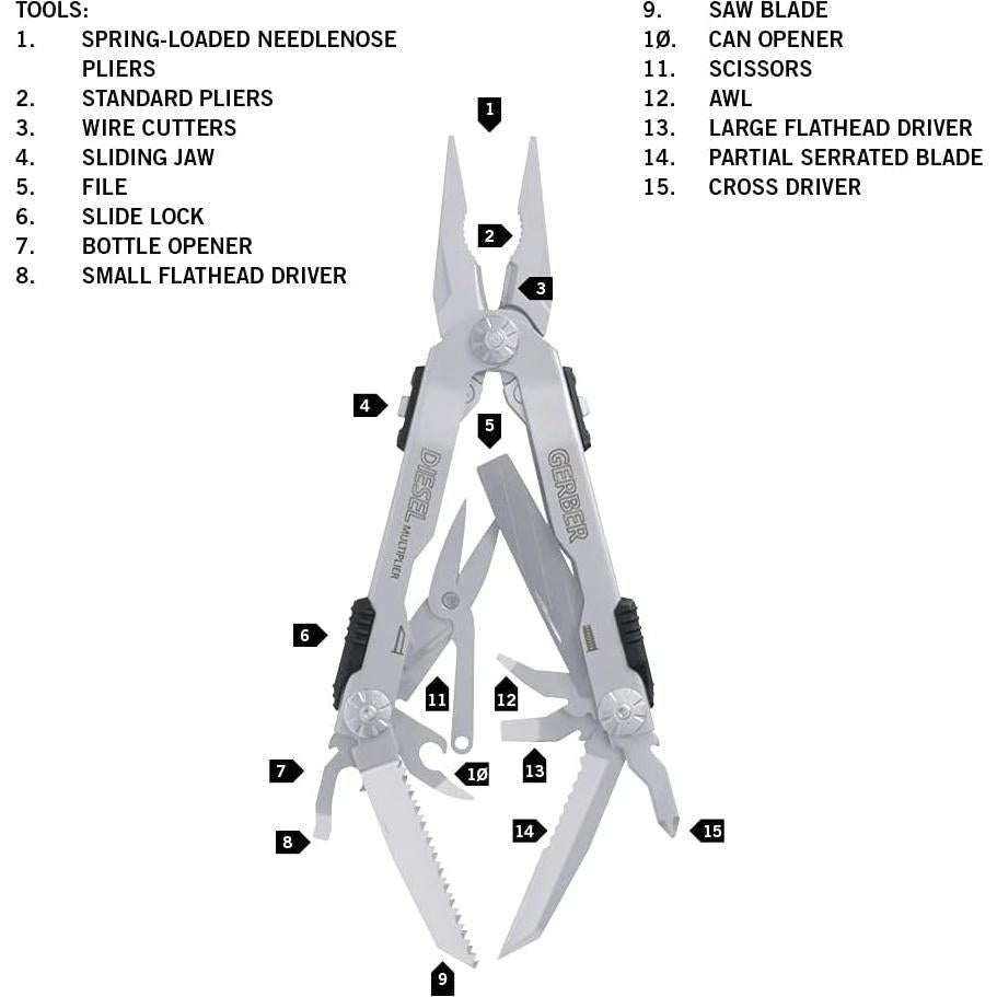 Multi-Herramienta Gerber Diesel 22-01470 Acero Inoxidable