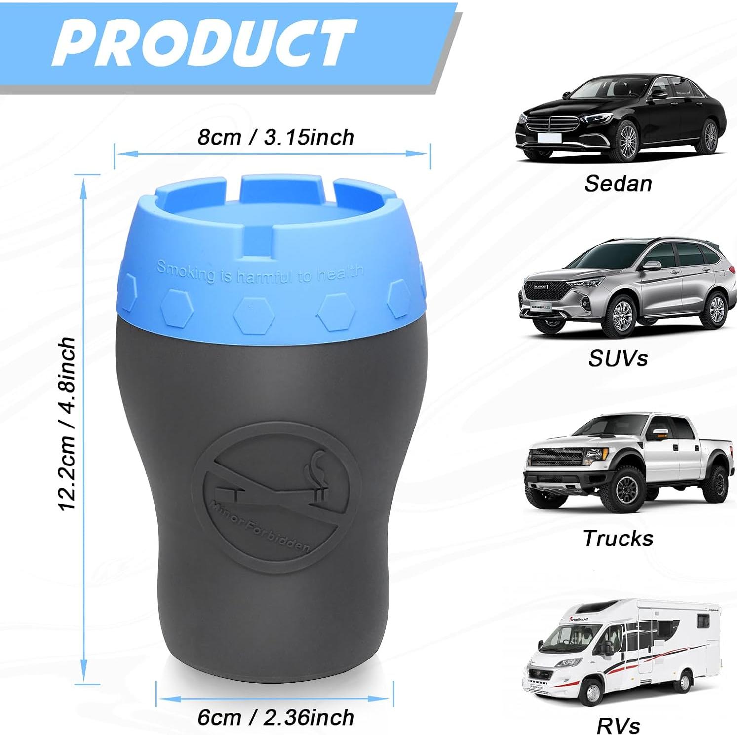 Cenicero de Silicona XSBAIHUO para Auto Sin Humo Azul