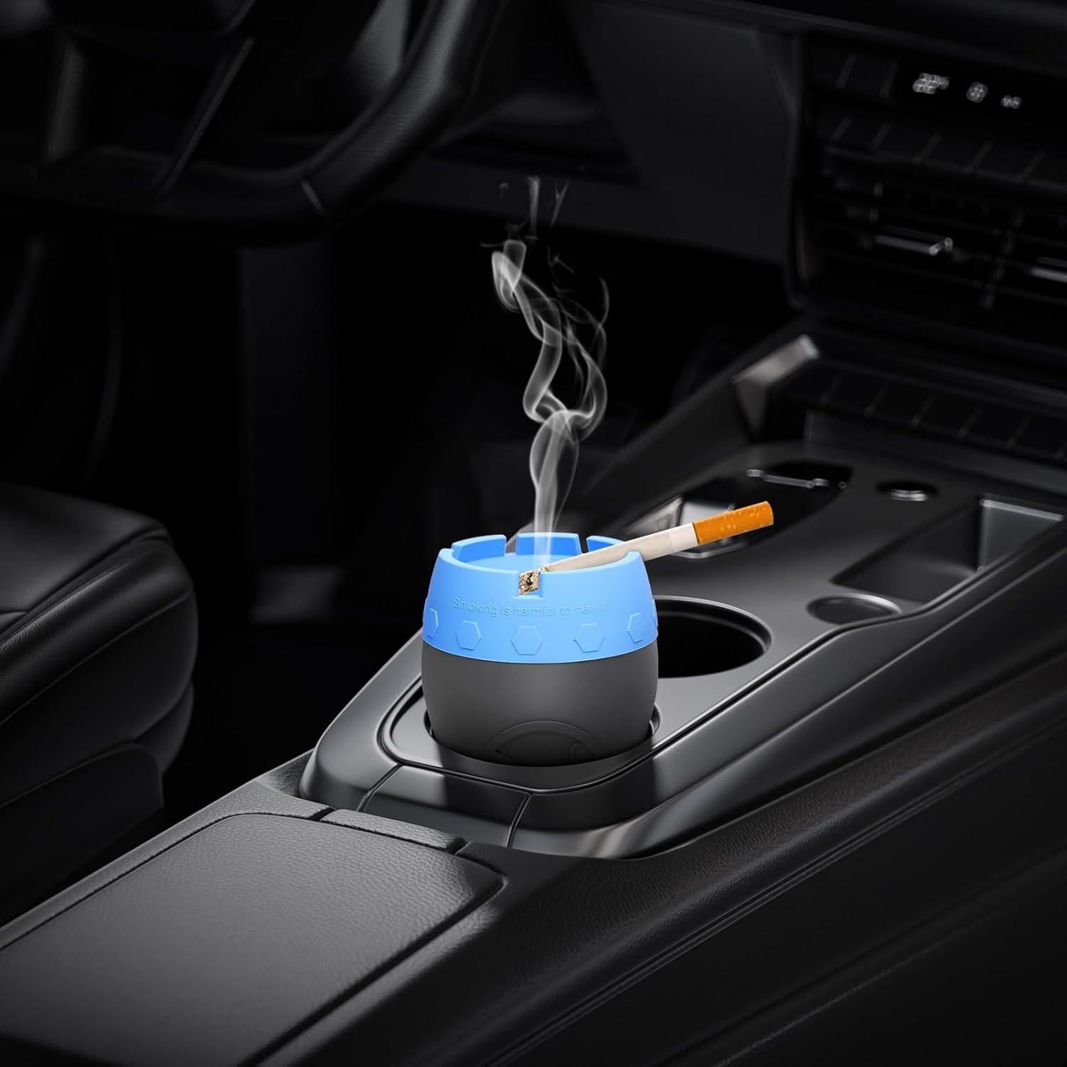 Cenicero de Silicona XSBAIHUO para Auto Sin Humo Azul