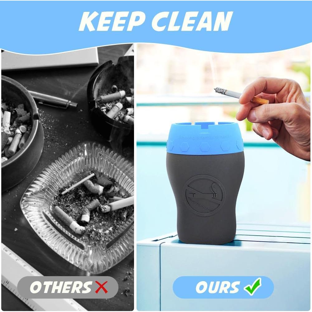 Cenicero de Silicona XSBAIHUO para Auto Sin Humo Azul