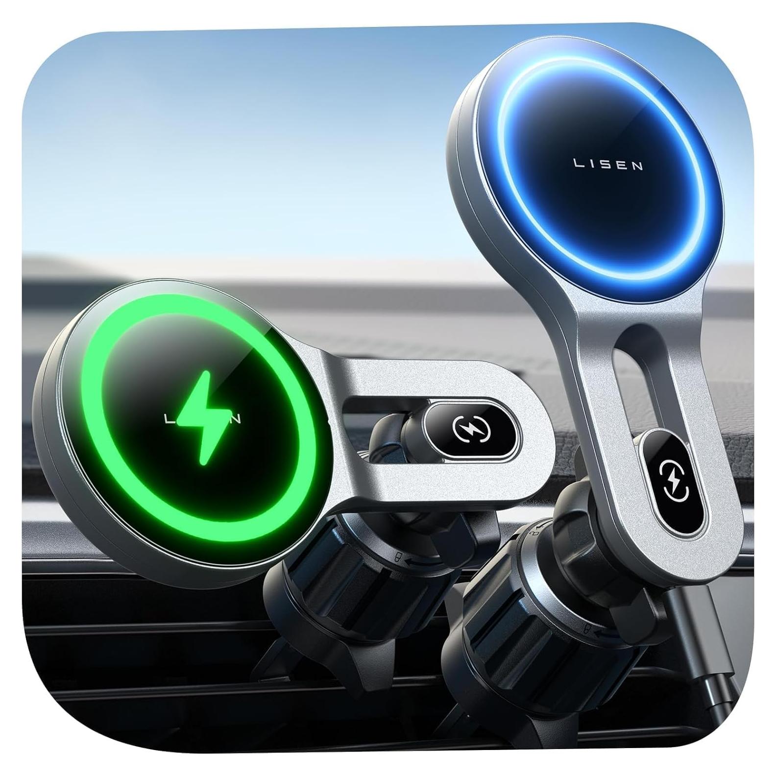 Soporte Cargador Inalámbrico MagSafe LISEN para iPhone 17 Pro Max