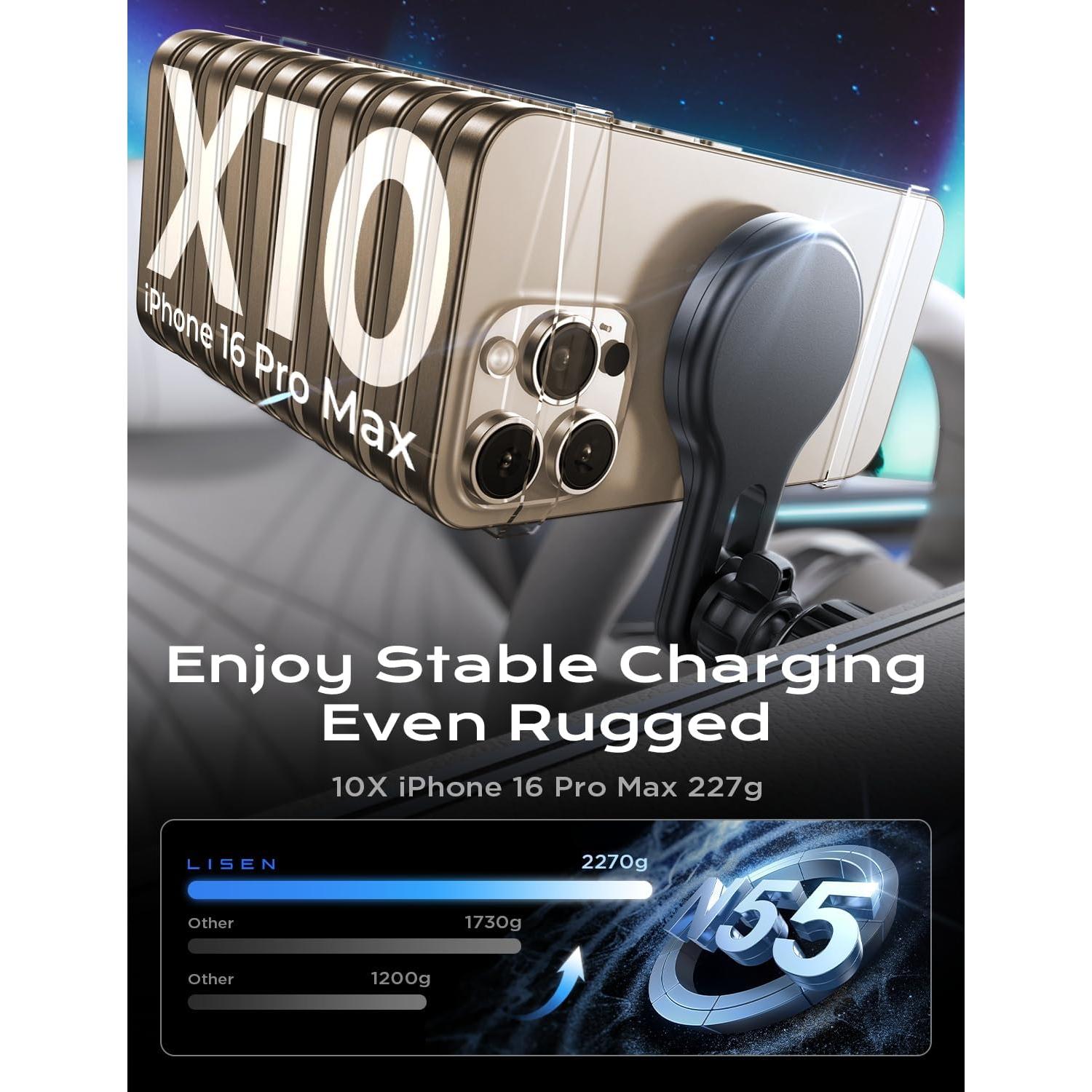 Soporte Cargador Inalámbrico MagSafe LISEN para iPhone 17 Pro Max