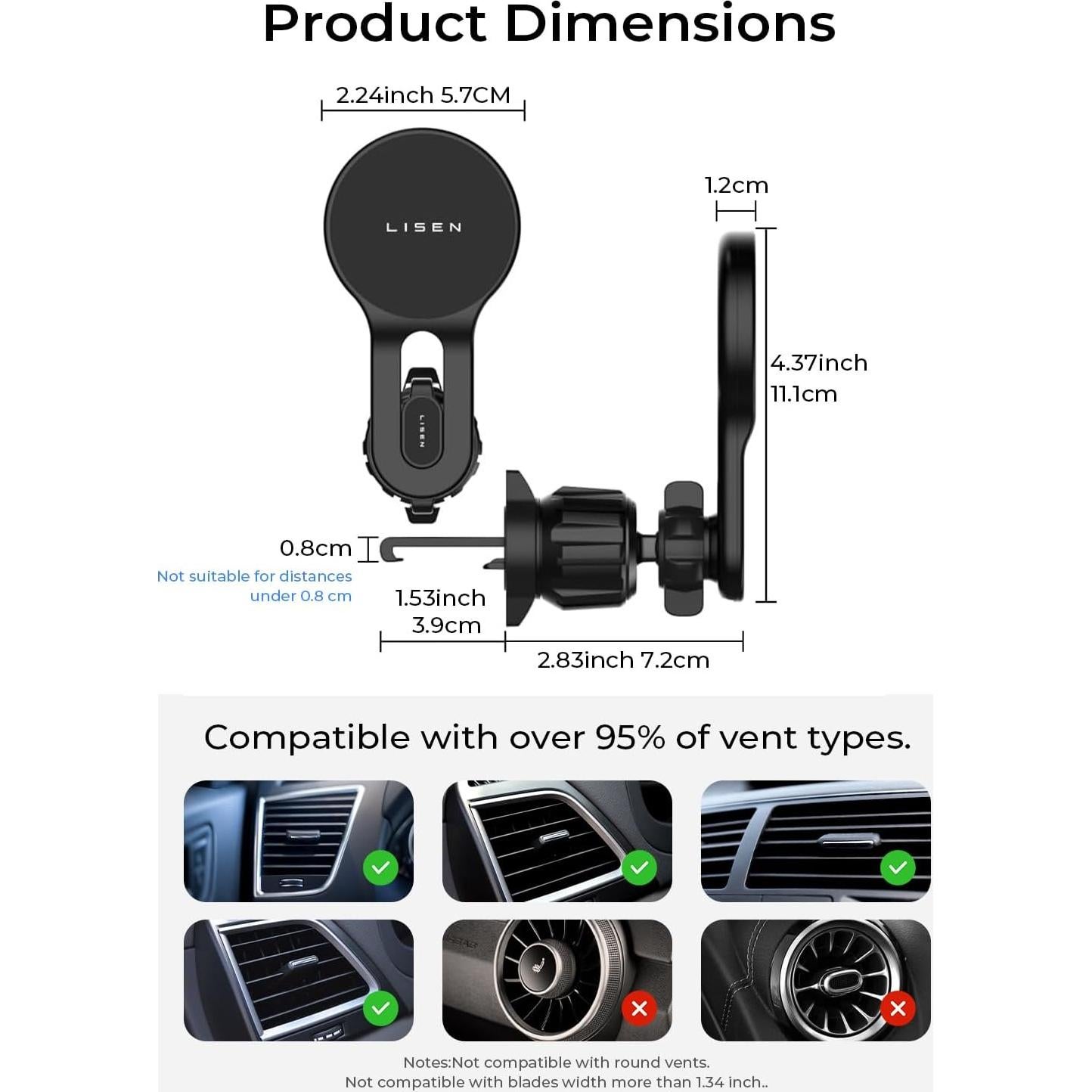 Soporte Cargador Inalámbrico MagSafe LISEN para iPhone 17 Pro Max