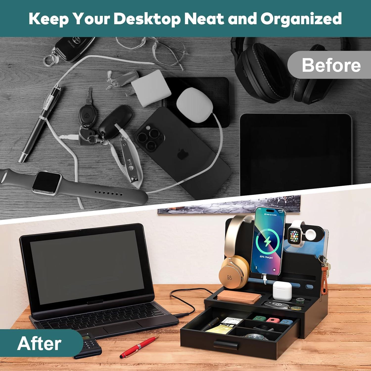 Organizador de Mesita de Noche Sephyroth de Bambú Negro