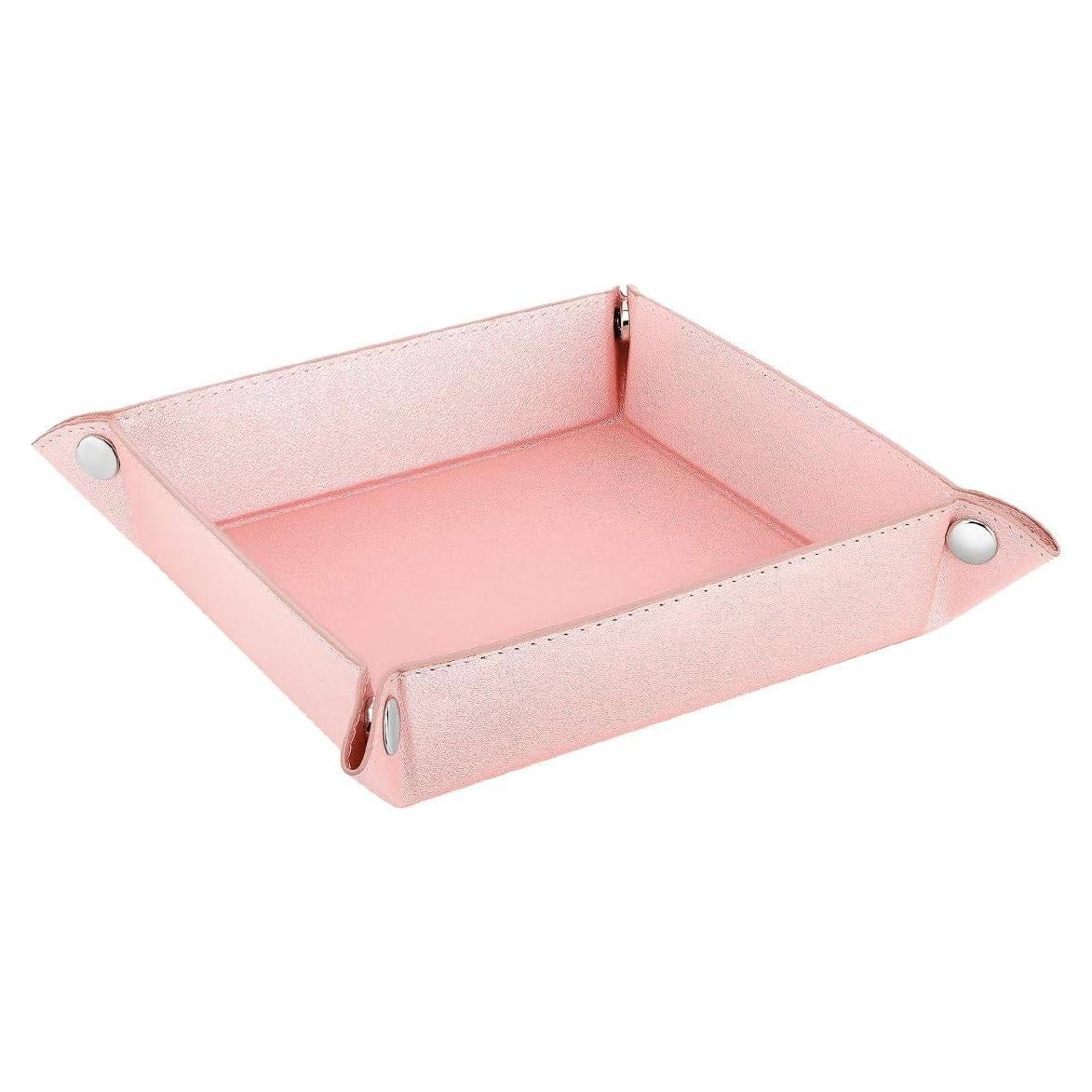 Bandeja de Almacenamiento Emibele de PU Rosa 15.5x15.5cm