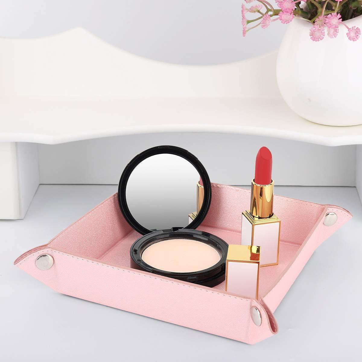 Bandeja de Almacenamiento Emibele de PU Rosa 15.5x15.5cm