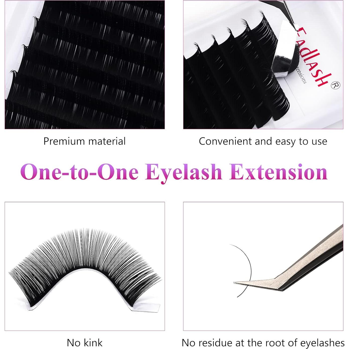 Extensiones de Pestañas FADLASH 0.05 B Curl 8-14mm Seda Premium