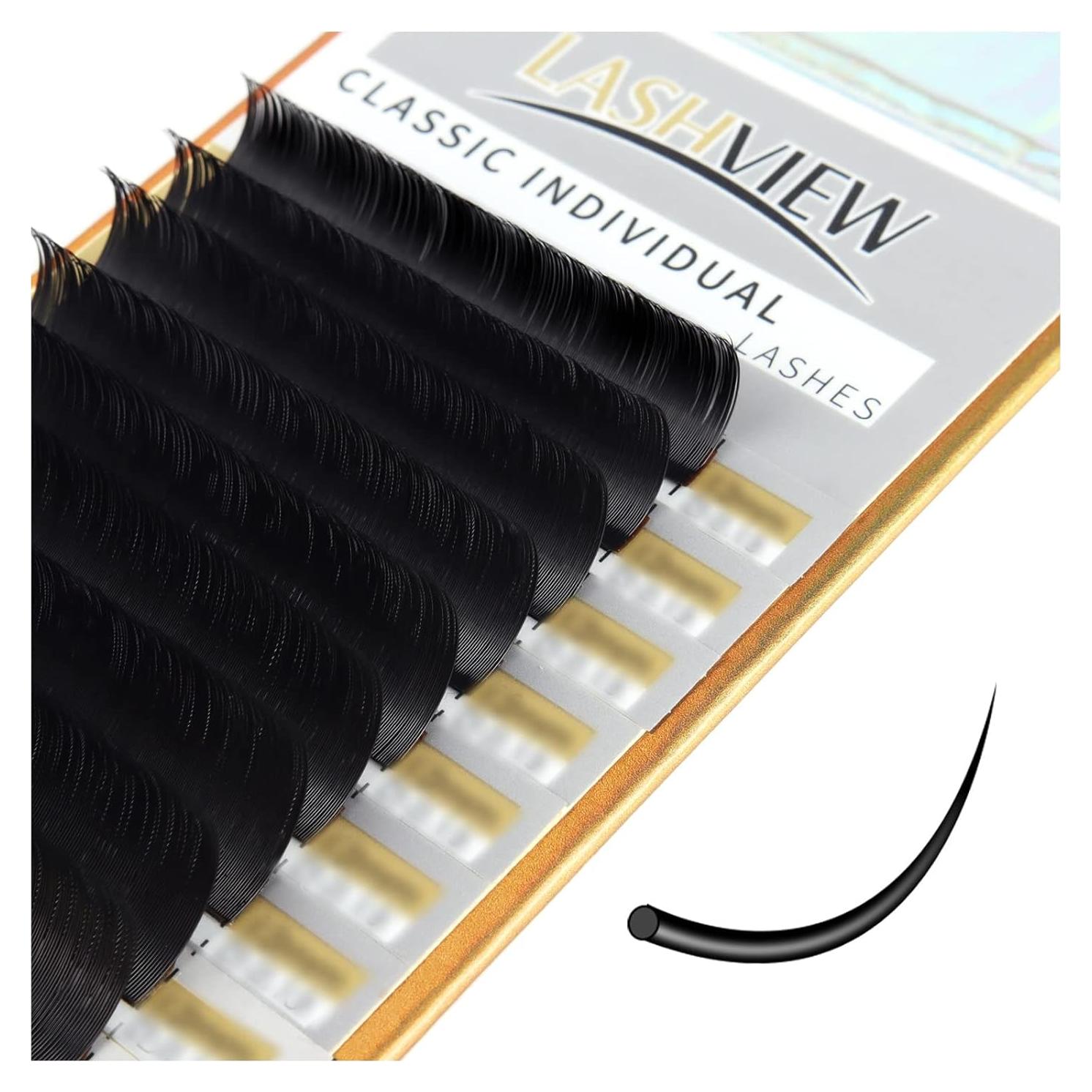 Extensiones de Pestañas LASHVIEW 0.18 C Curl 15-20mm