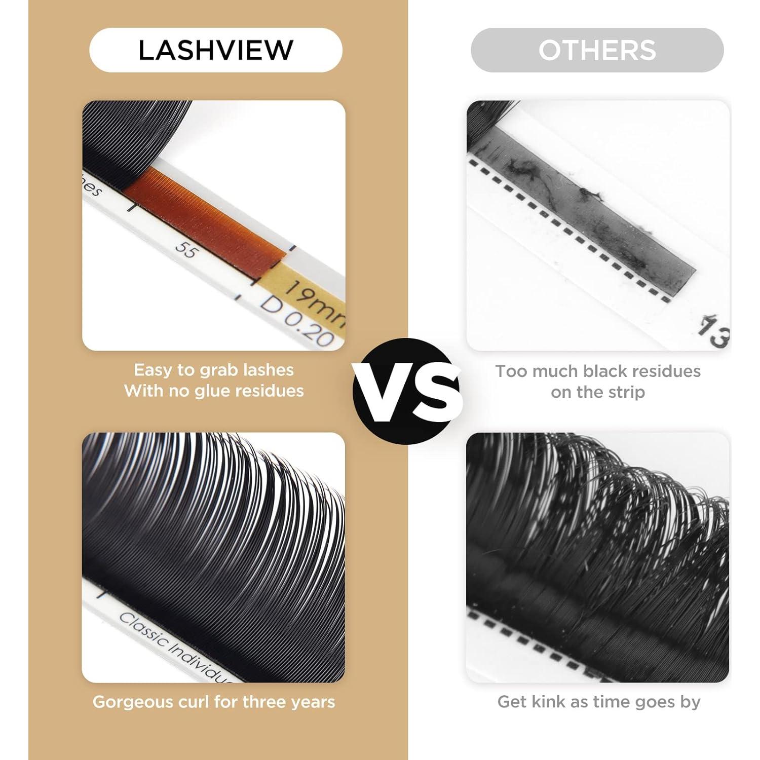 Extensiones de Pestañas LASHVIEW 0.18 C Curl 15-20mm