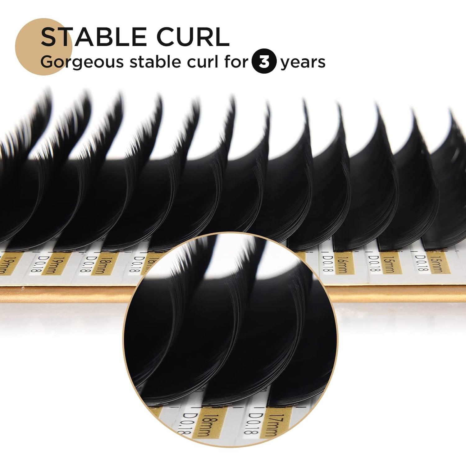 Extensiones de Pestañas LASHVIEW 0.18 C Curl 15-20mm