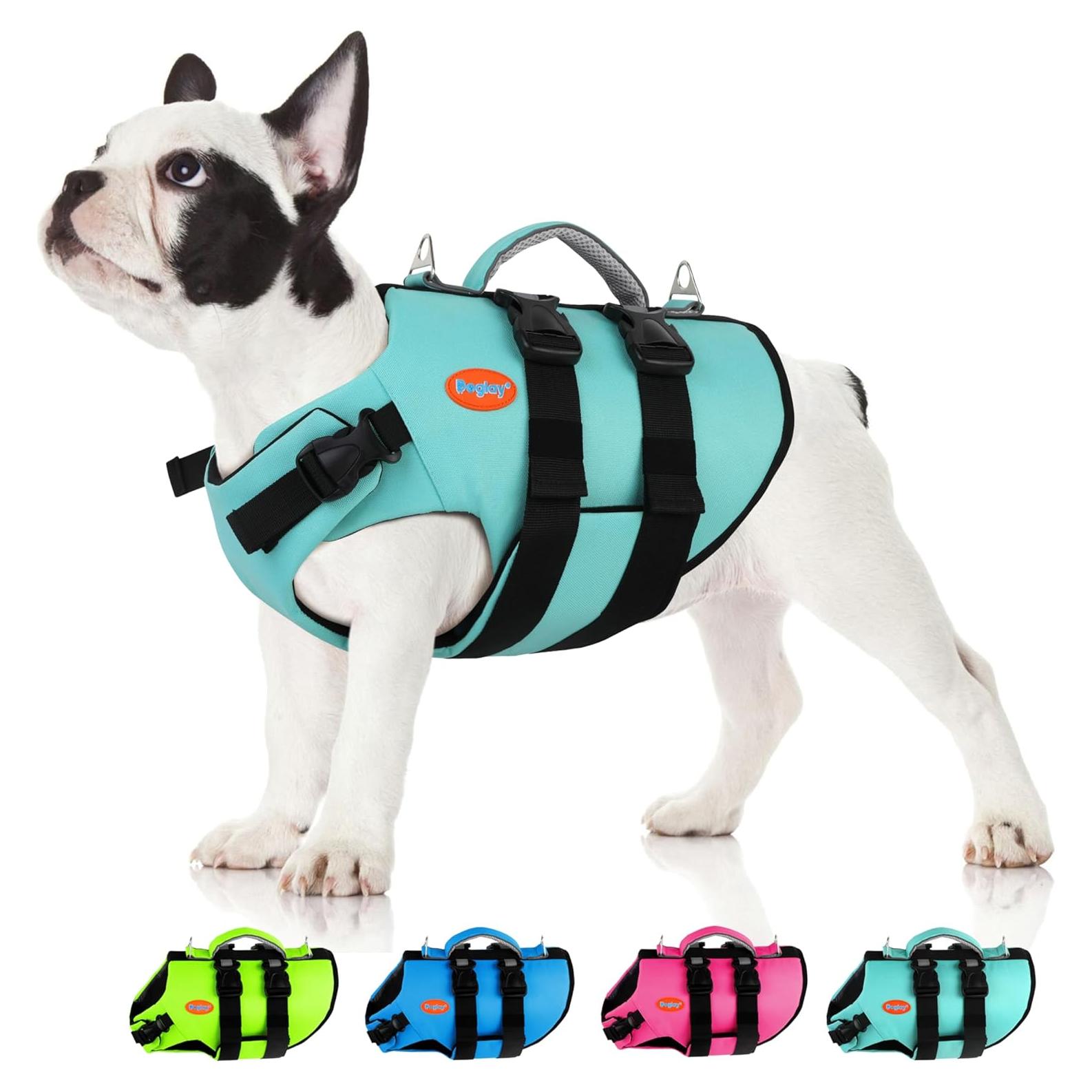 Chaleco Salvavidas para Perros Doglay - Flotabilidad Alta Verde Acuático