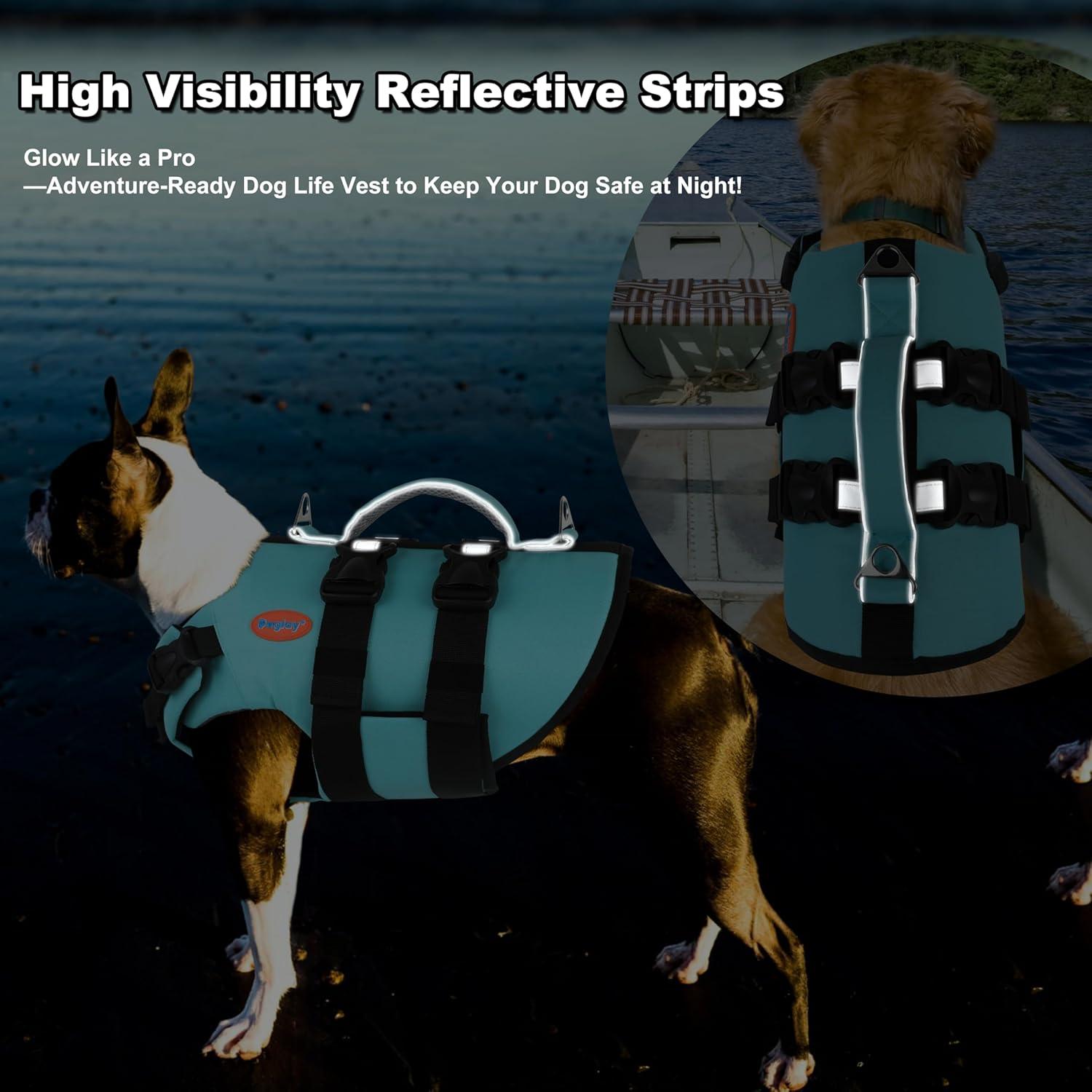 Chaleco Salvavidas para Perros Doglay - Flotabilidad Alta Verde Acuático