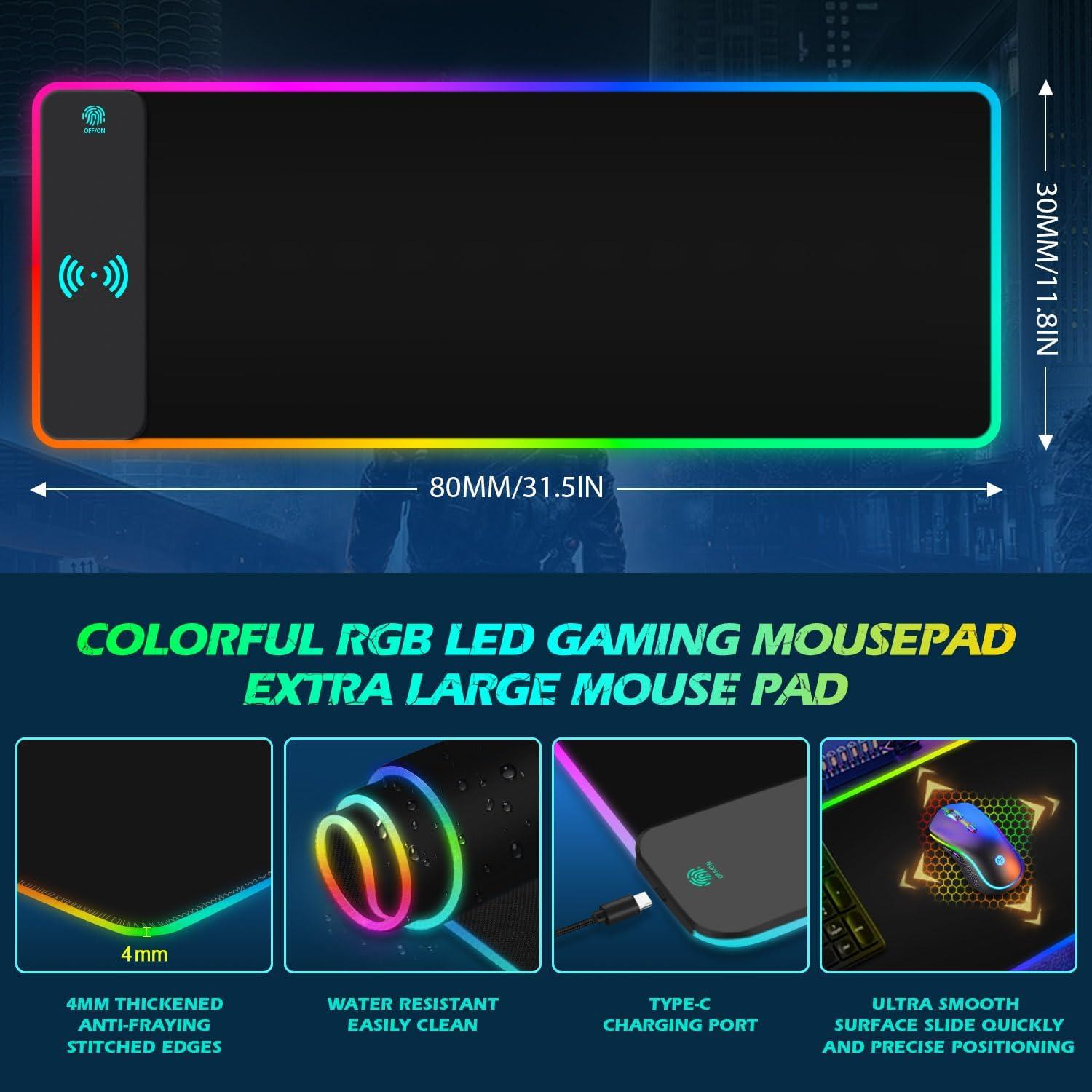 Alfombrilla de Ratón Gaming Inalámbrica ToLuLu RGB 800x300mm