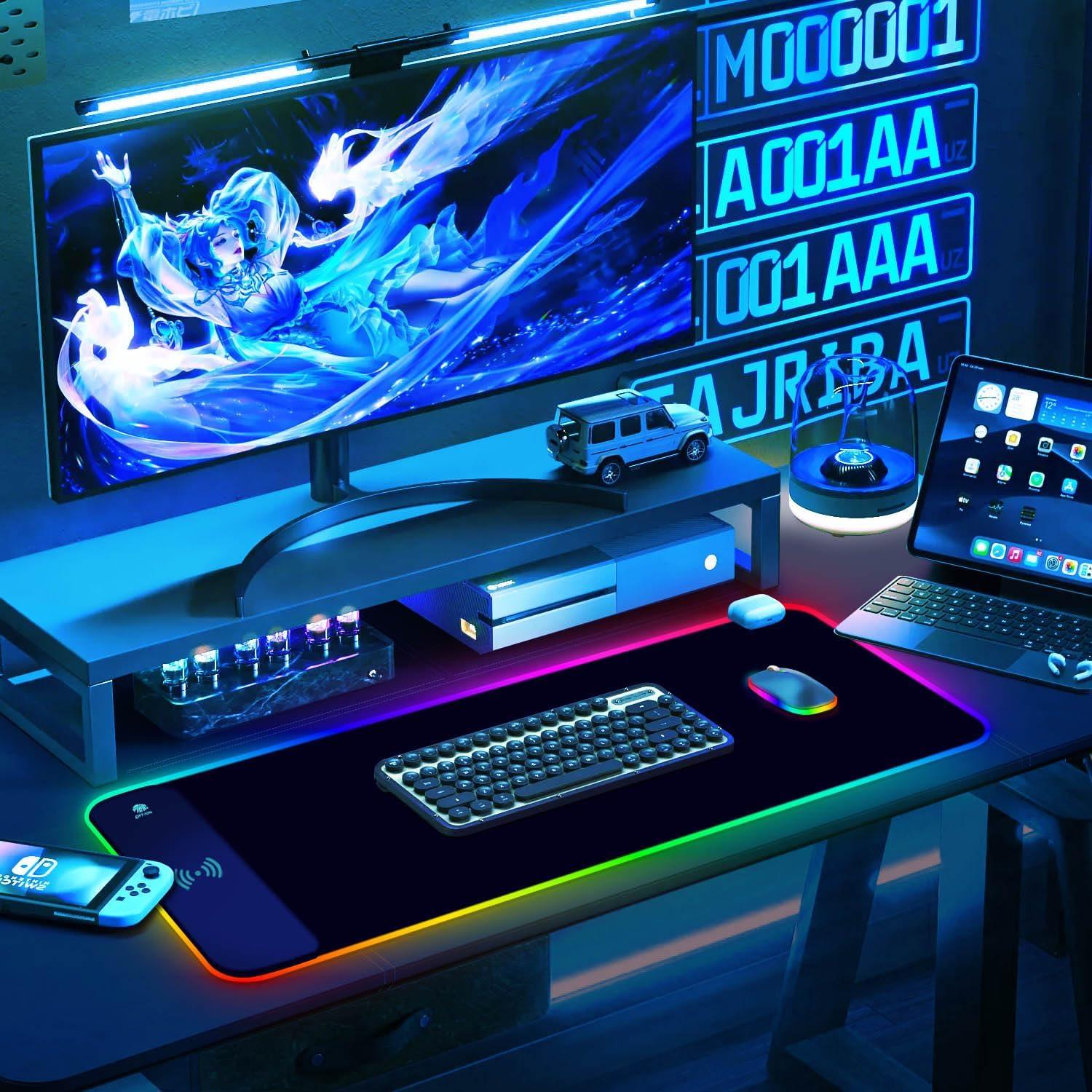 Alfombrilla de Ratón Gaming Inalámbrica ToLuLu RGB 800x300mm