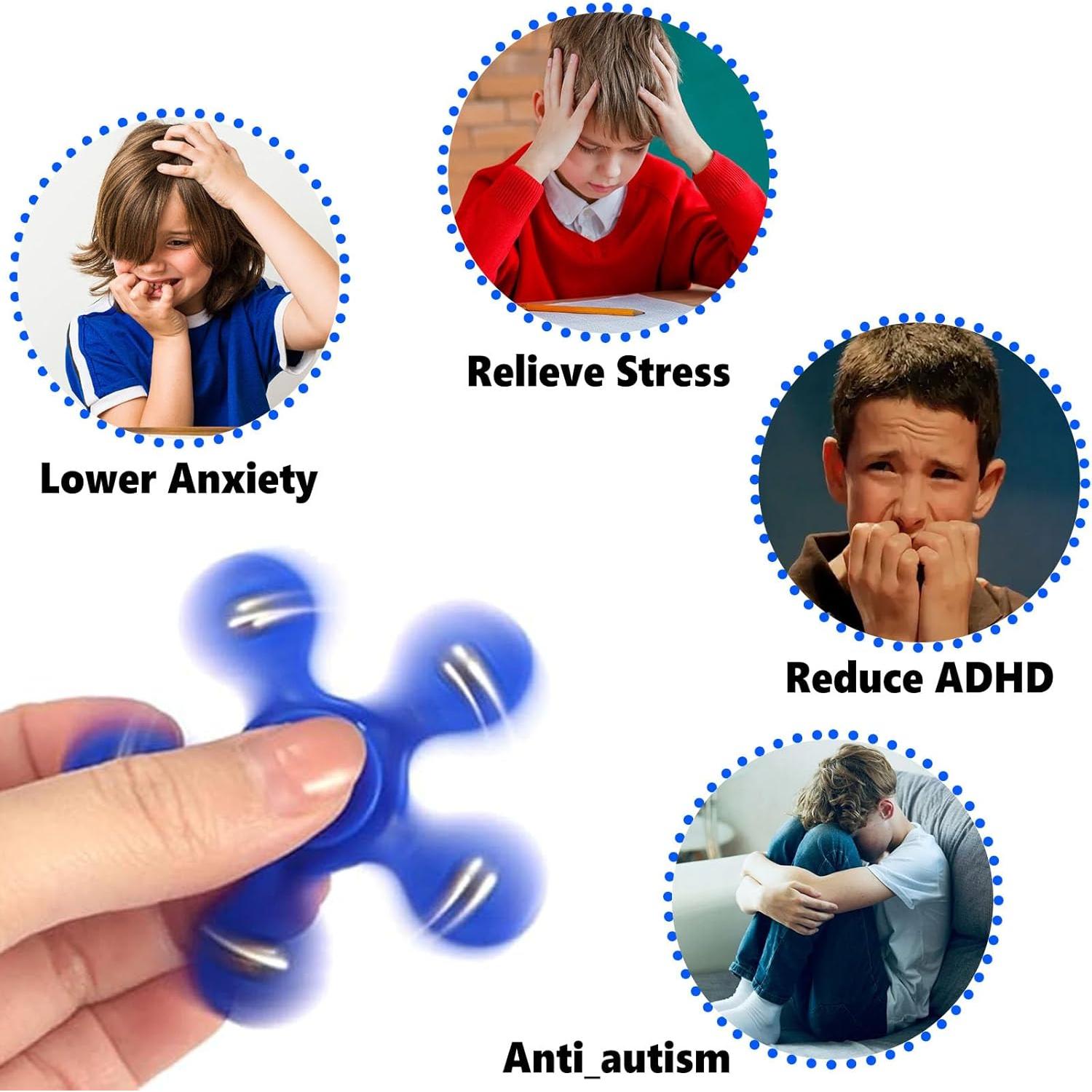 16 Spinners Antiestrés TGIQROVE 6 cm para Niños y Adultos