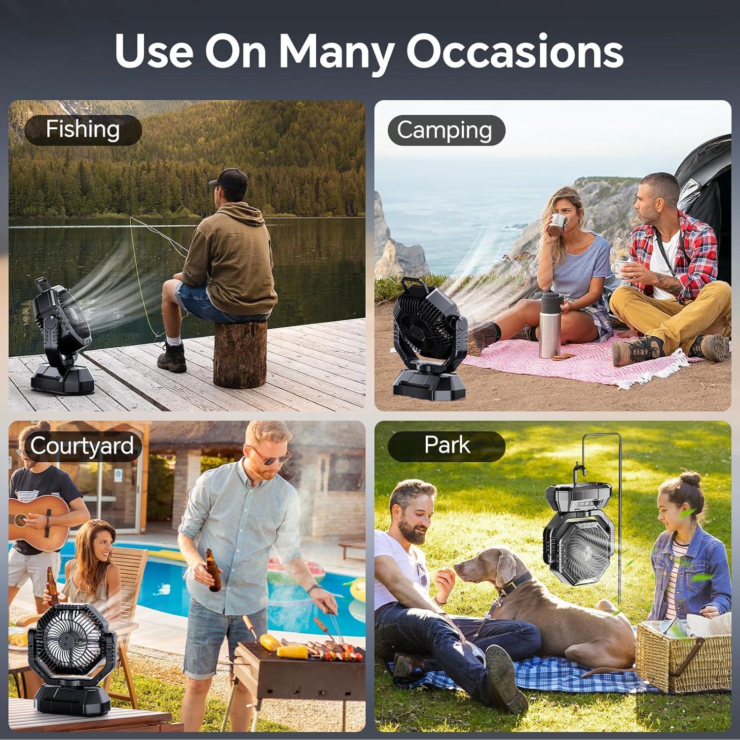 Ventilador Portátil AJVV TT-15 Recargable 20000mAh Negro