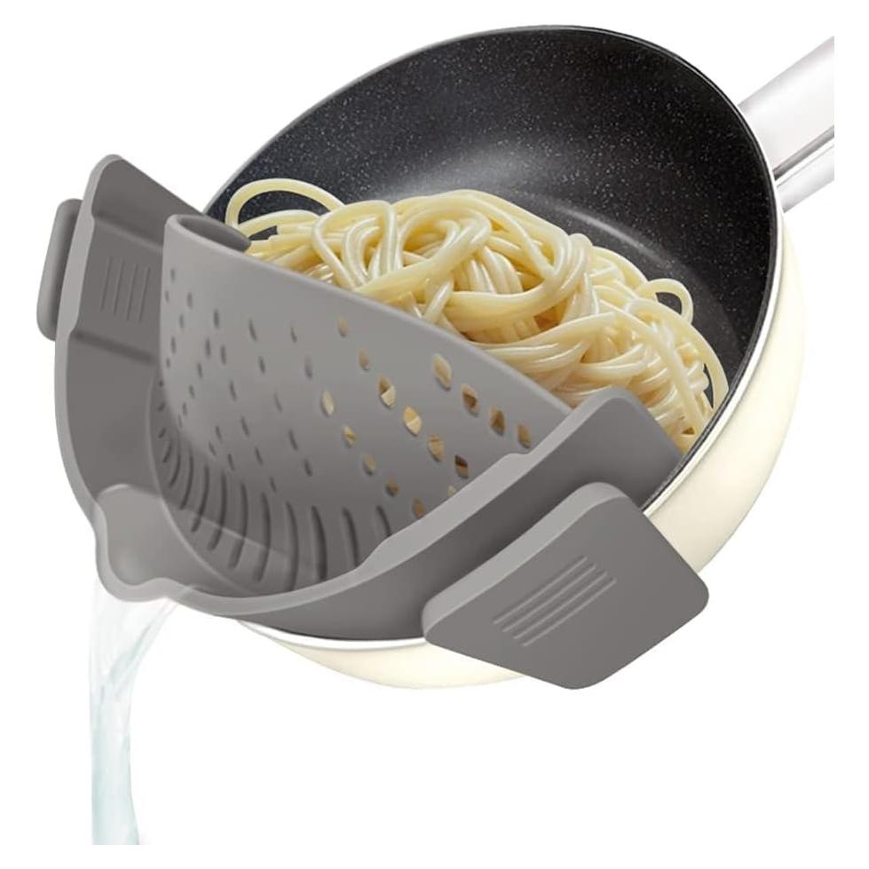 Filtro de Comida de Silicona WENZAIMY Gris para Pasta y Verduras