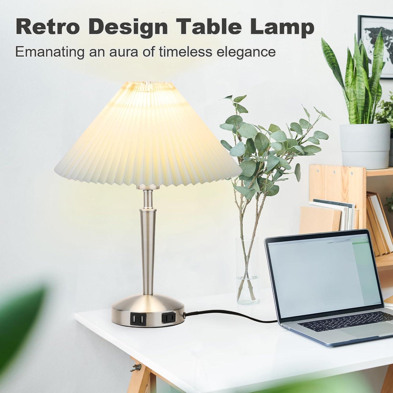 Lámpara de Mesa Táctil LALISU Plata 40.6cm Regulable 3 Niveles