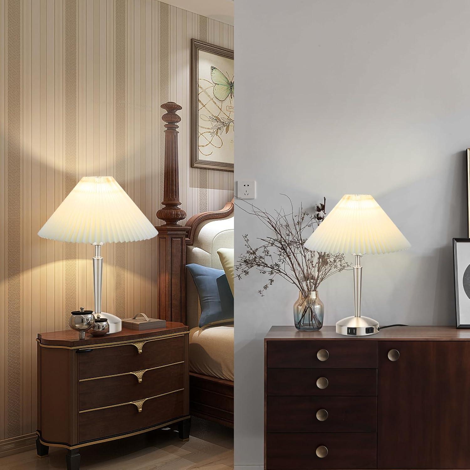 Lámpara de Mesa Táctil LALISU Plata 40.6cm Regulable 3 Niveles