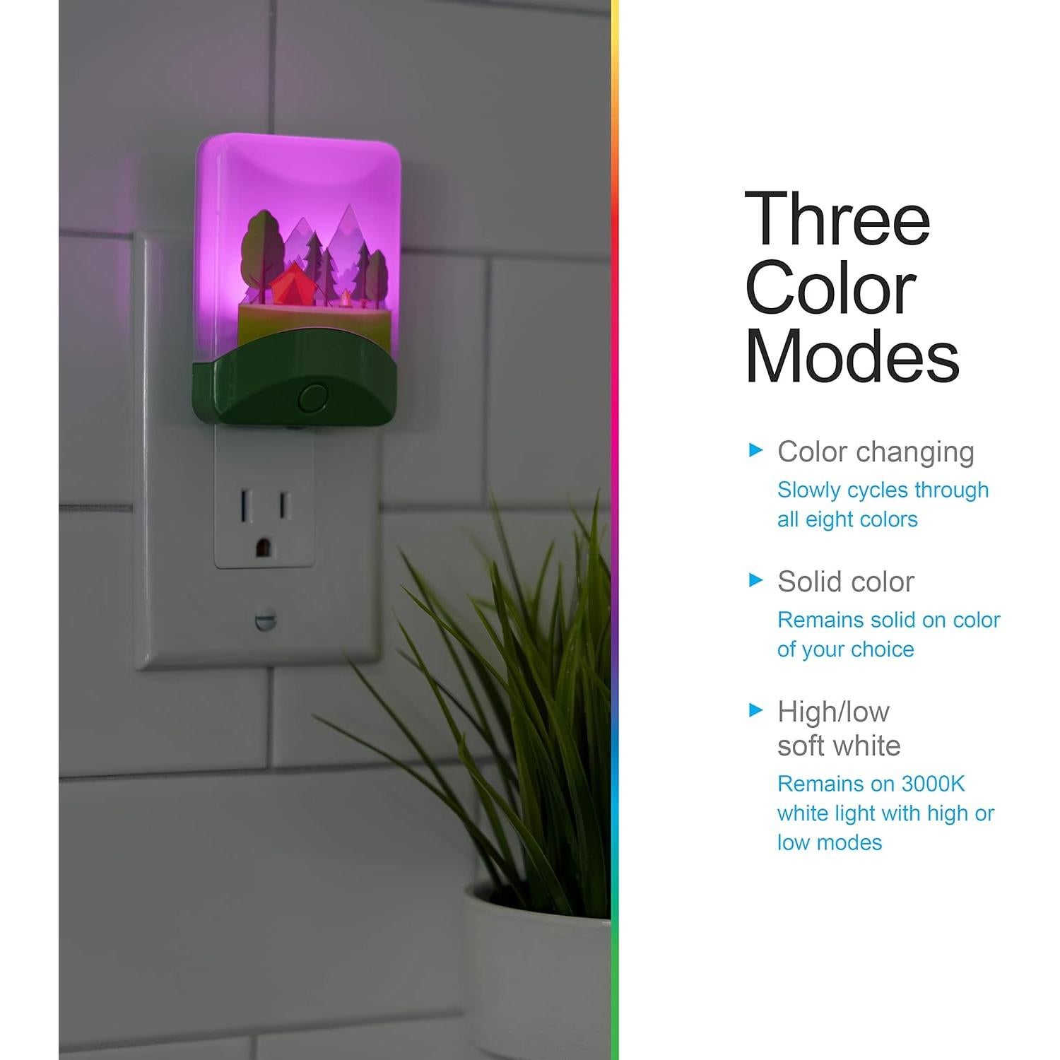 Luz Nocturna LED GE Multicolor con Sensor Crepúsculo 52711