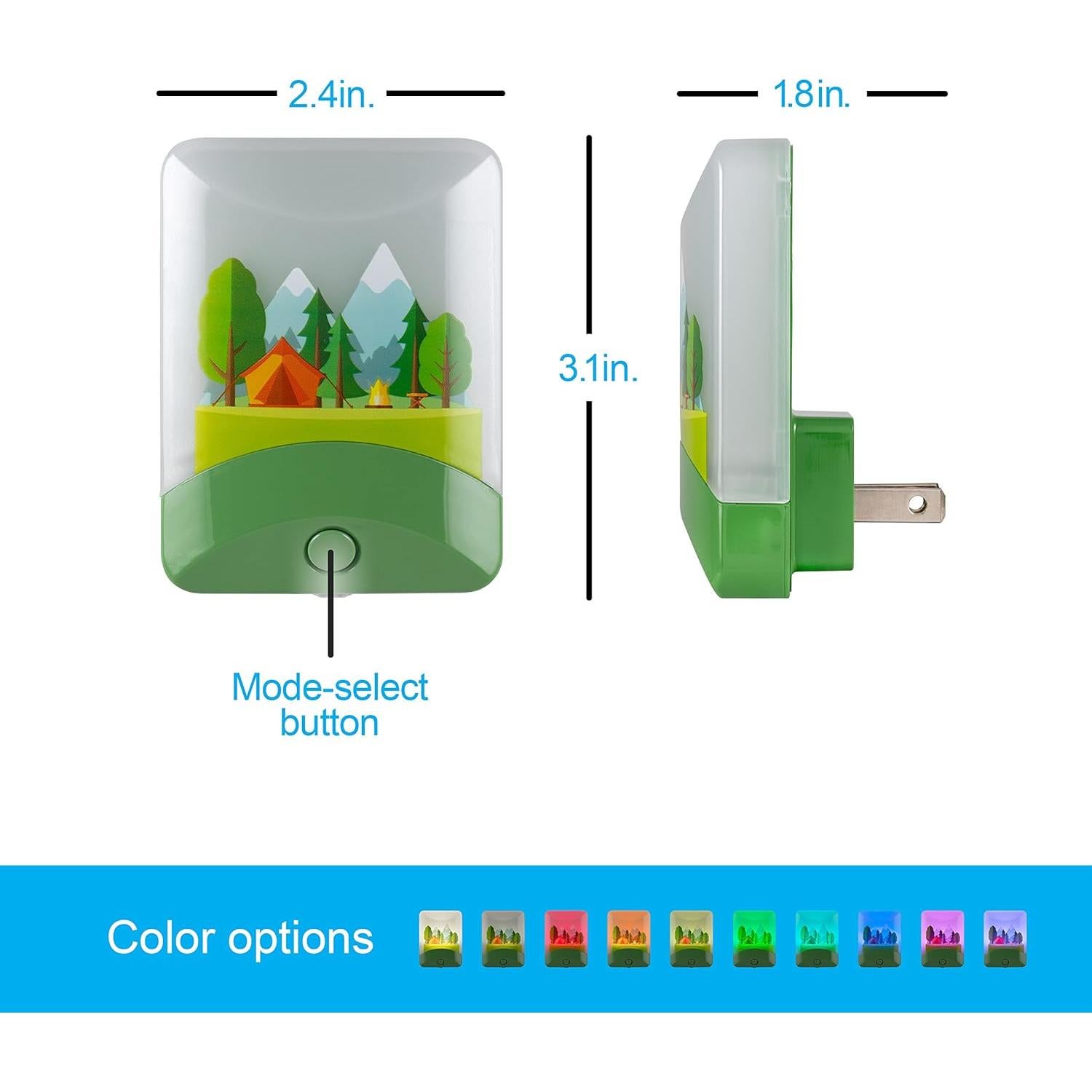 Luz Nocturna LED GE Multicolor con Sensor Crepúsculo 52711