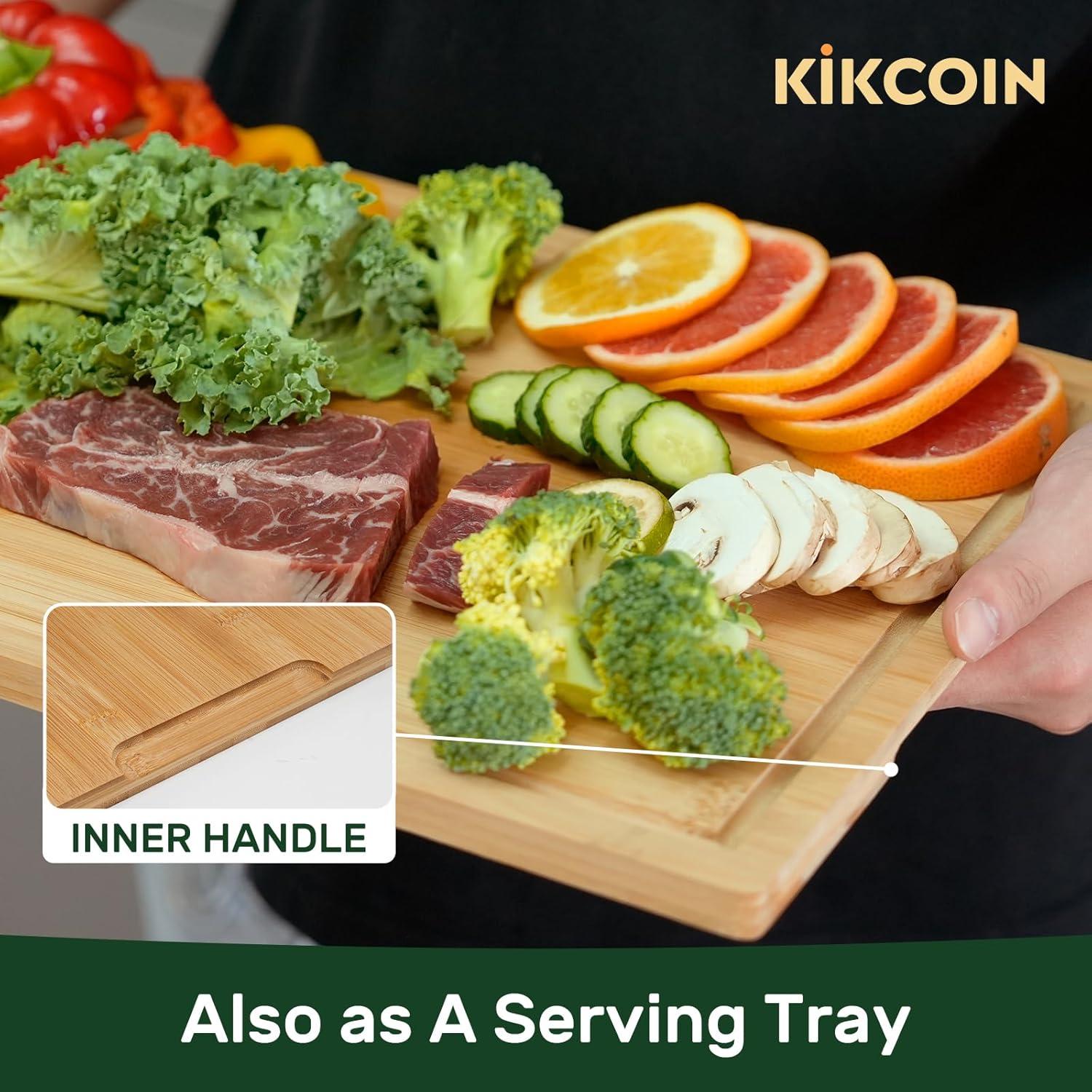 Tabla de Cortar de Bambú Kikcoin Extra Grande 43.9x30.5cm