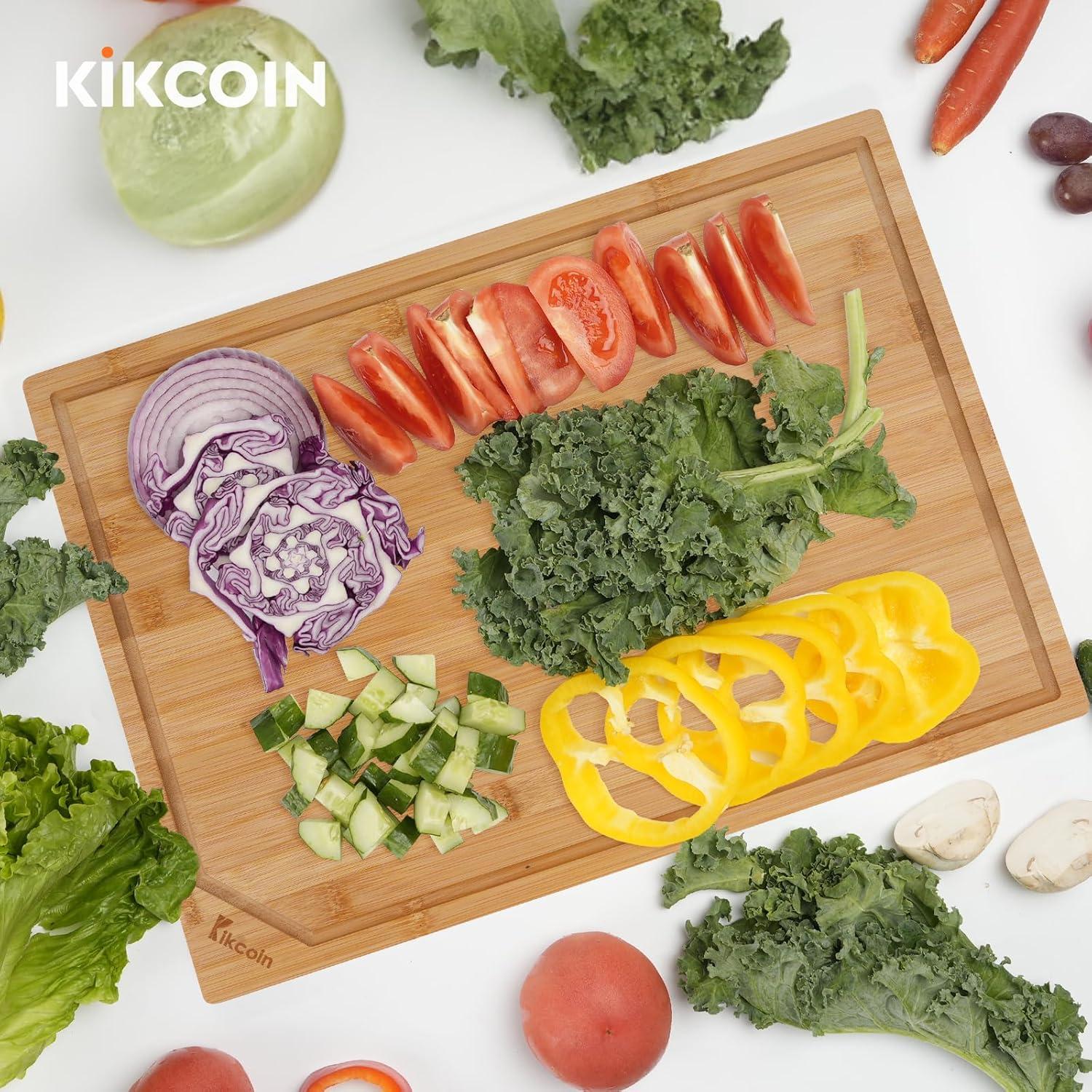 Tabla de Cortar de Bambú Kikcoin Extra Grande 43.9x30.5cm