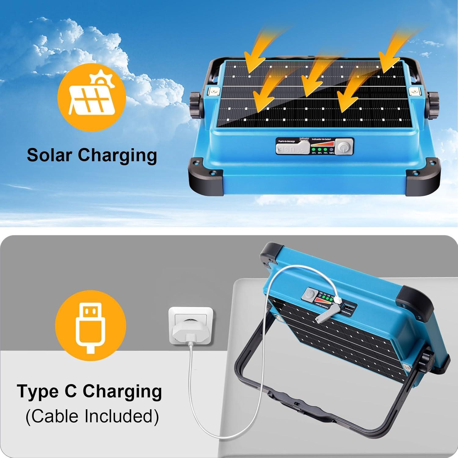Luz de Trabajo Solar LED ErayLife 100W 10000LM Impermeable
