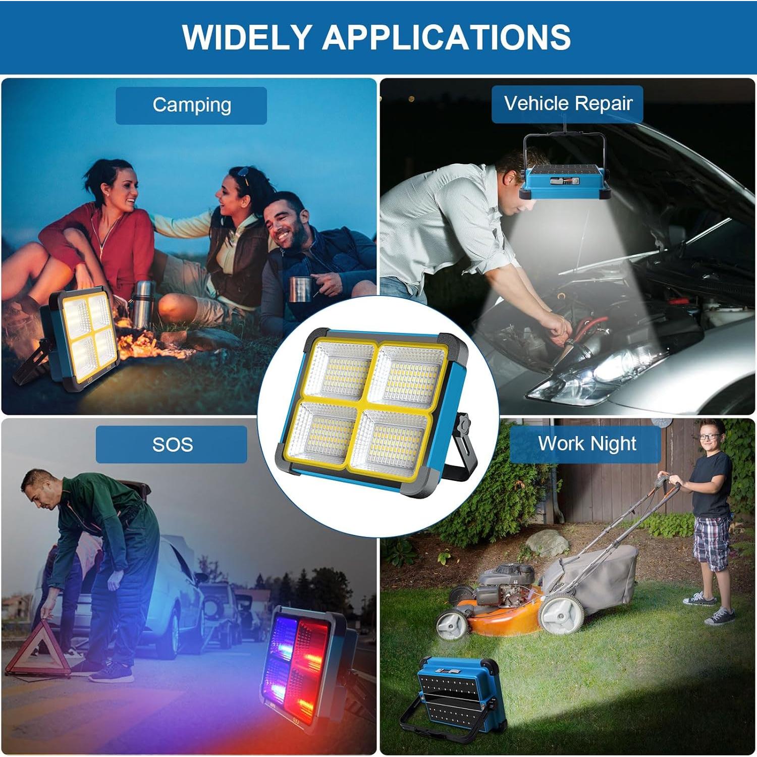 Luz de Trabajo Solar LED ErayLife 100W 10000LM Impermeable