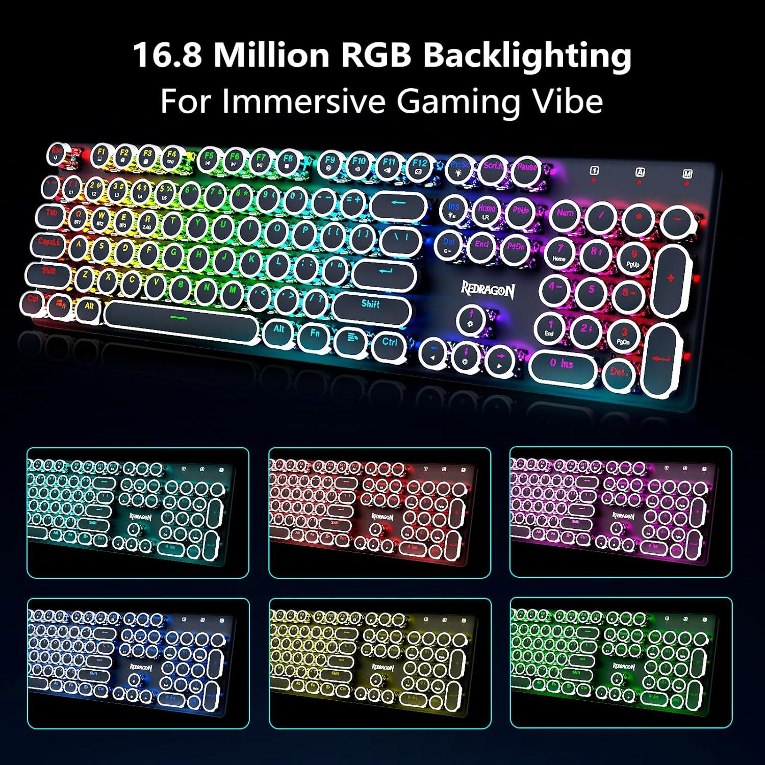 Teclado Mecánico Inalámbrico Redragon K710 Retroiluminado RGB