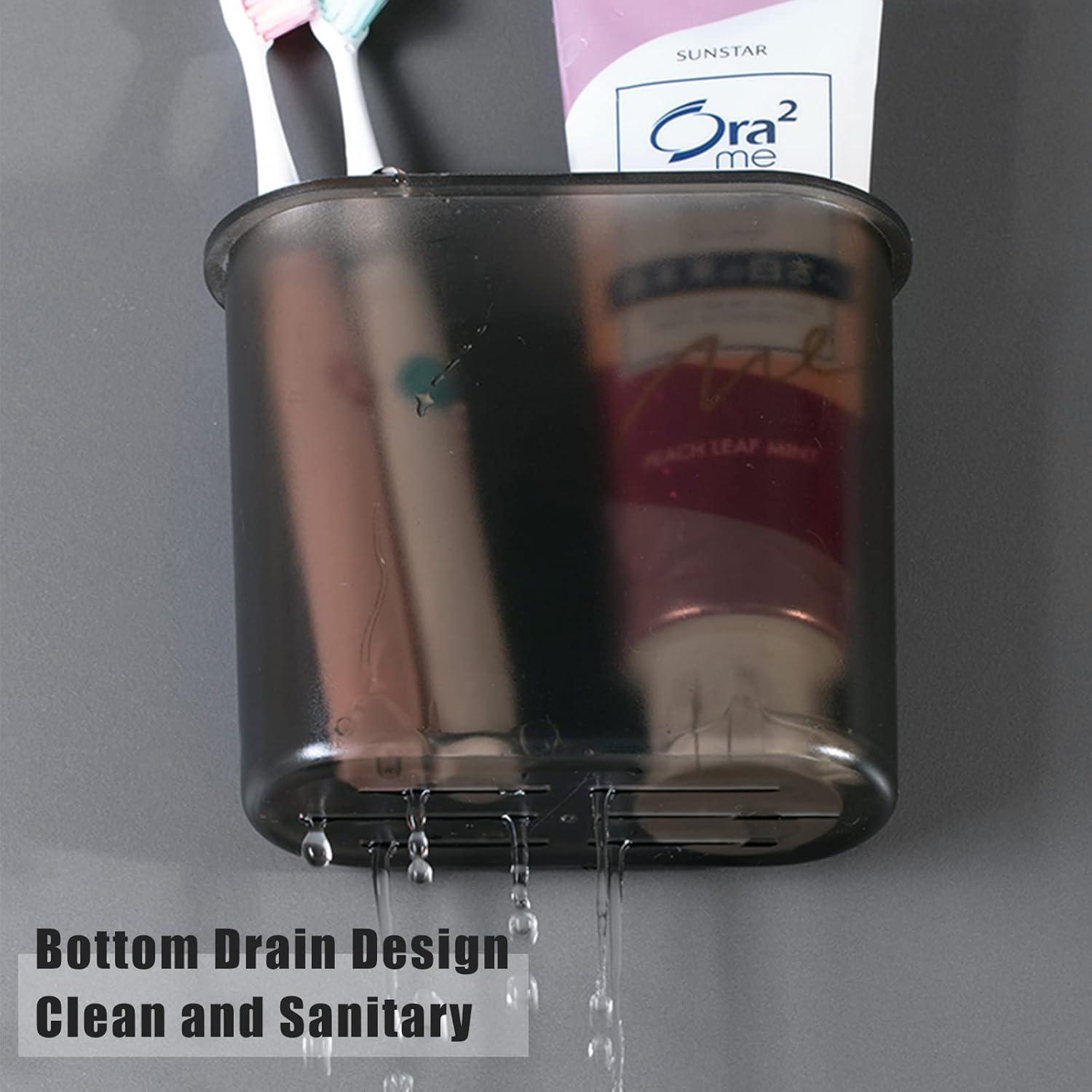 Soporte de Cepillo de Dientes Montado en Pared Kulusion Negro - 2 Piezas