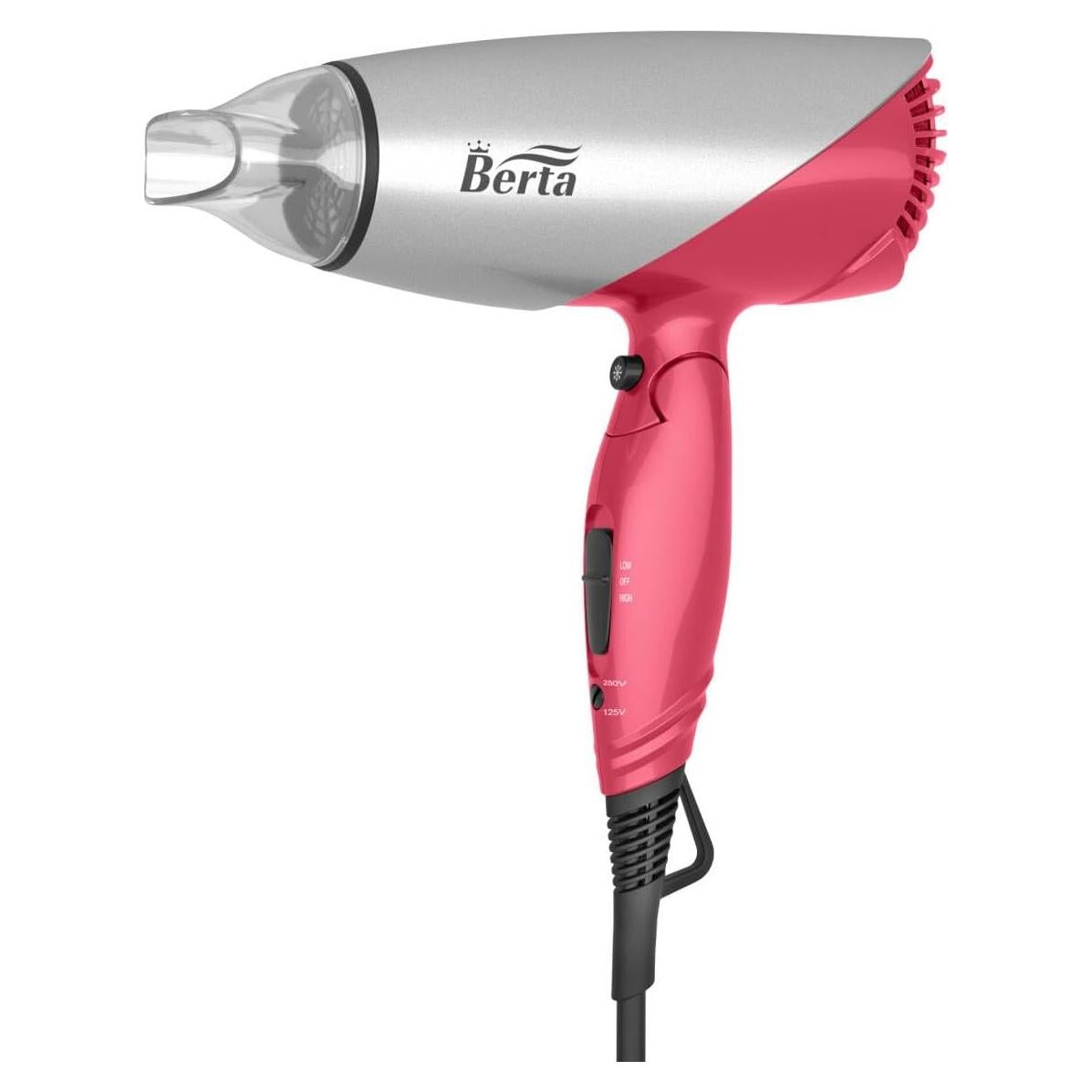 Secador de Pelo Berta 1875W Cerámico Iónico Plegable Rojo