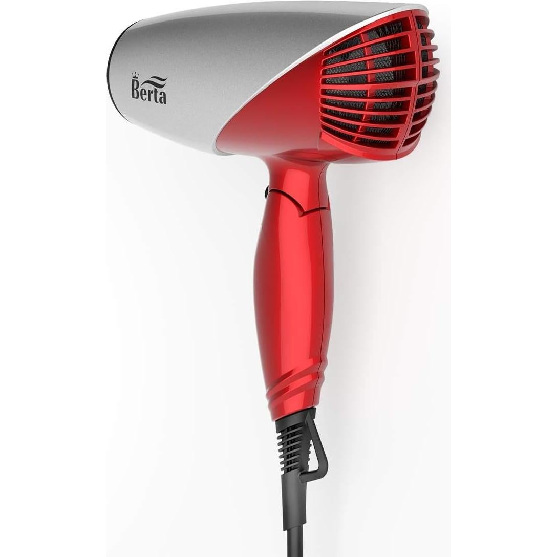Secador de Pelo Berta 1875W Cerámico Iónico Plegable Rojo