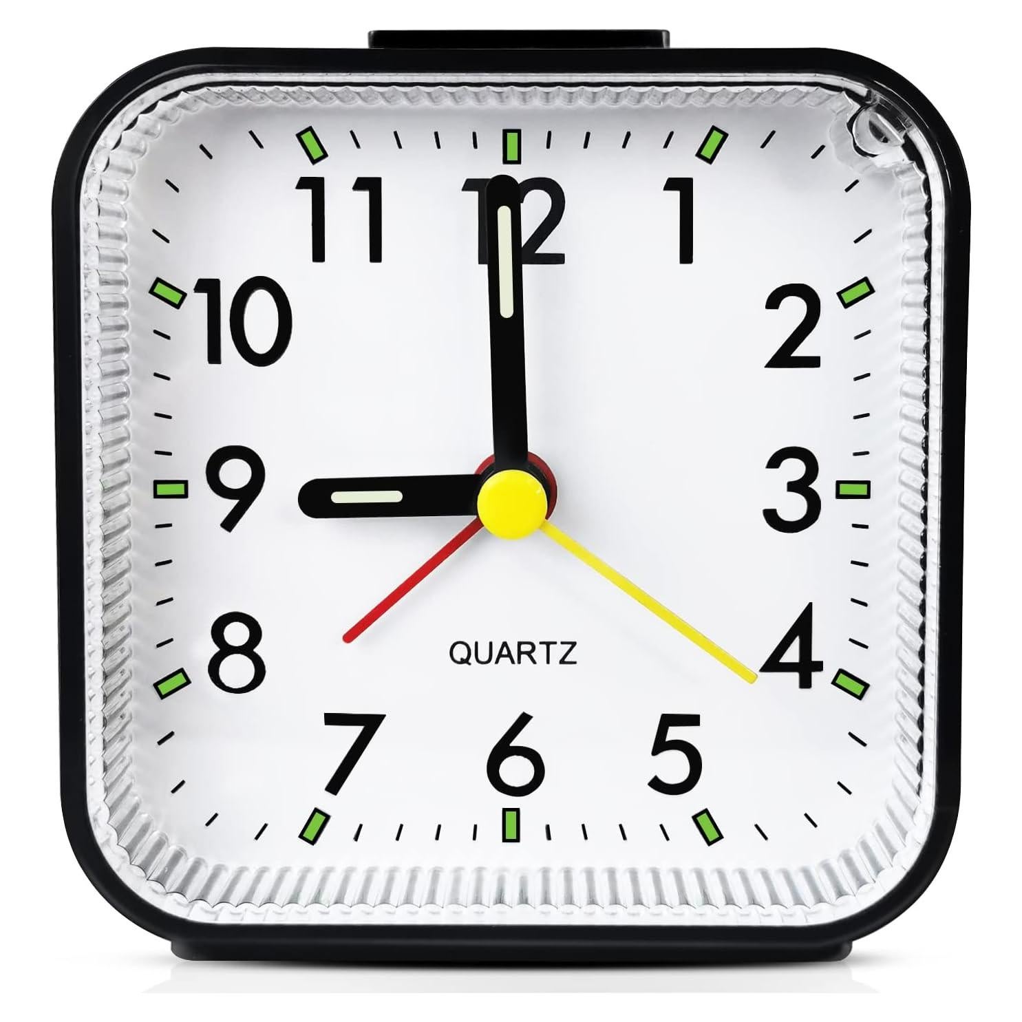 Reloj Despertador Analógico Lamisola Negro Compacto 8x8cm