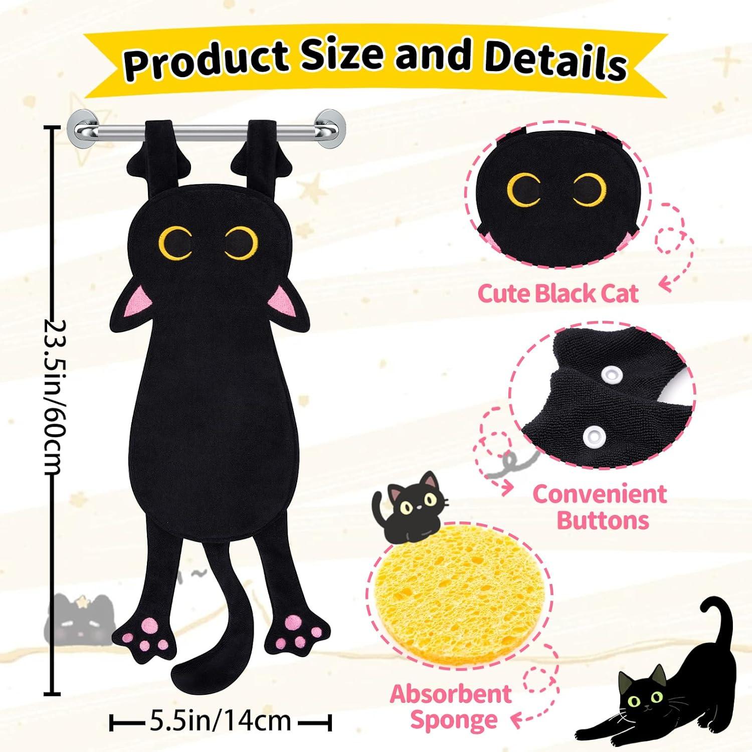 Toalla de Mano Gato Negro Prewplam - Absorbente y Suave